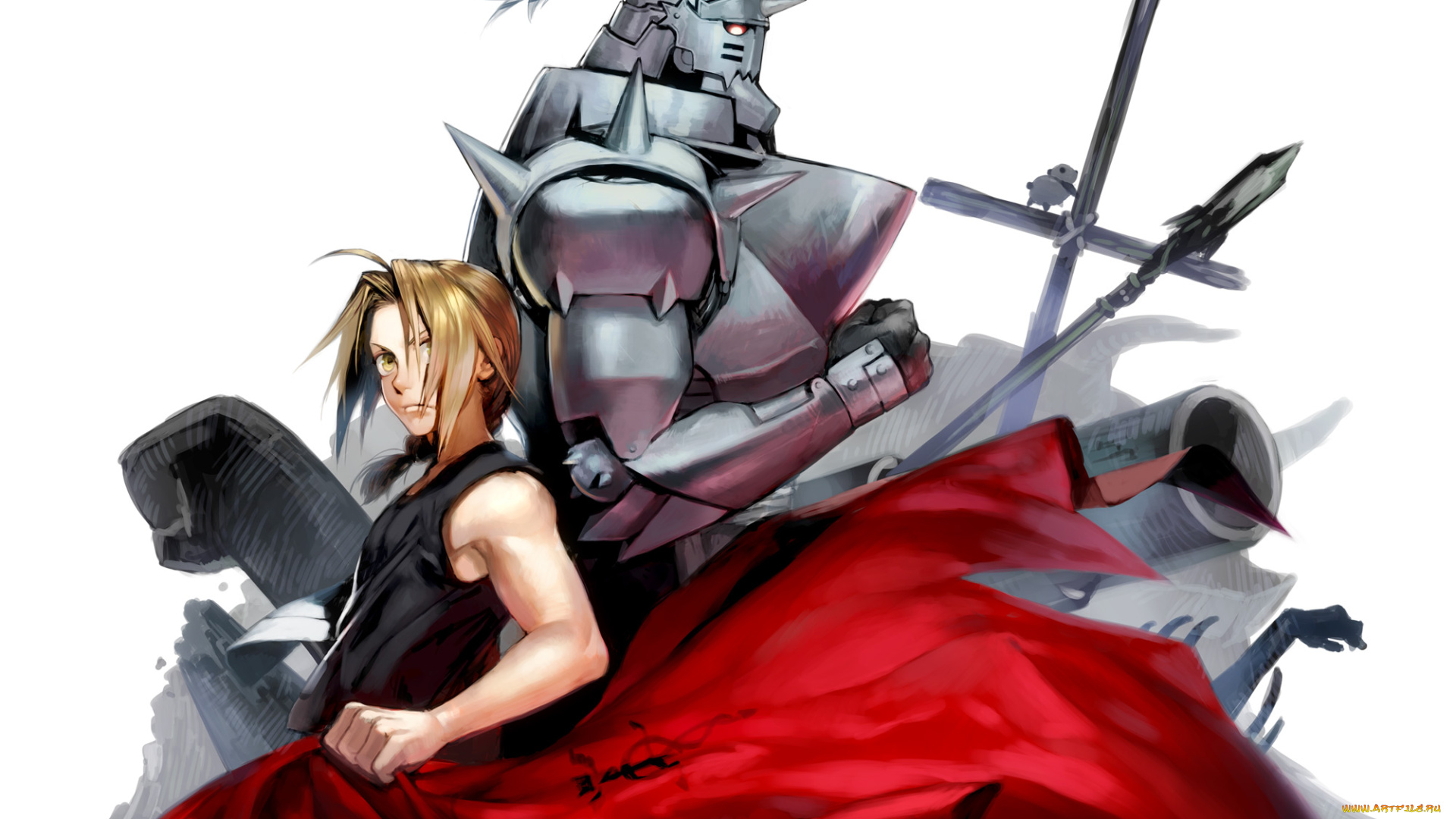 аниме, fullmetal, alchemist, блондин, парень, alphonse, elric, fullmetal, alchemist, арт, edward