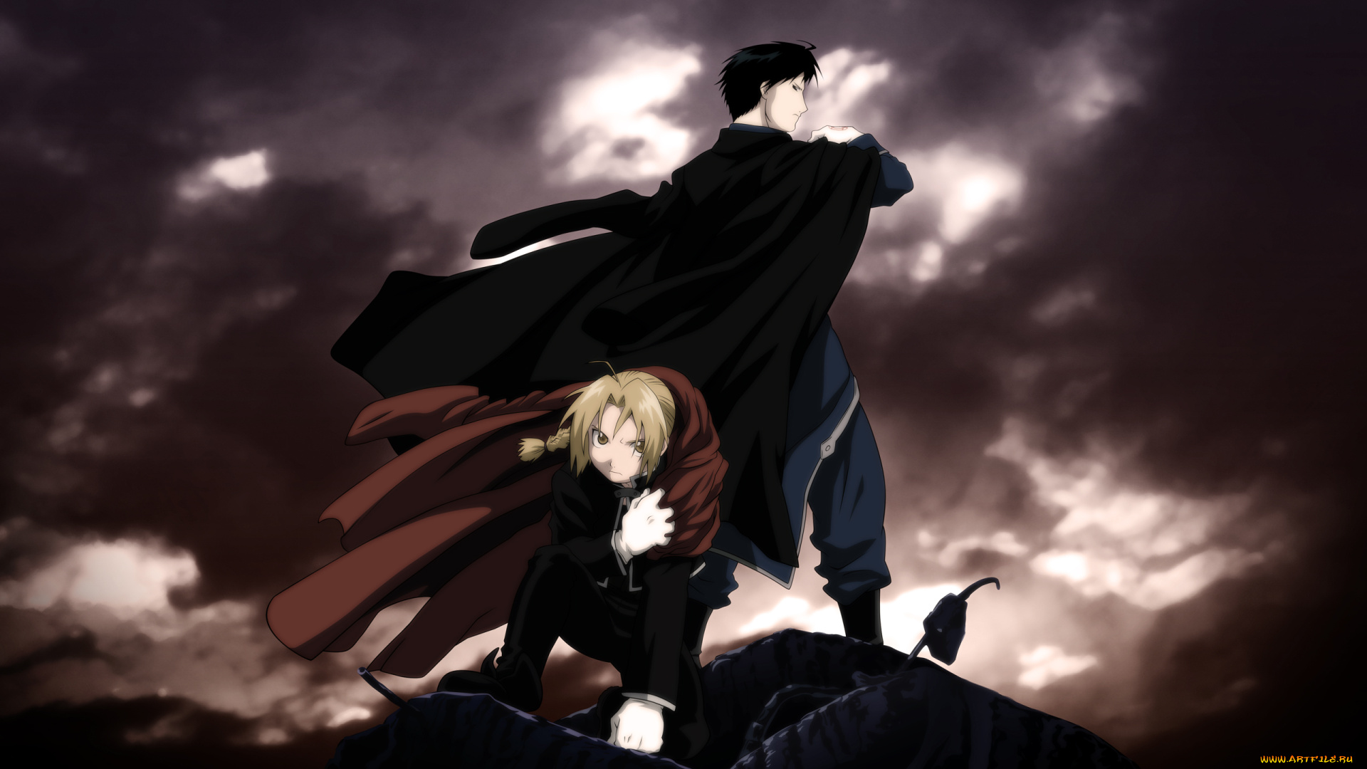 аниме, fullmetal, alchemist, roy, mustang, edward, elric, fullmetal, alchemist