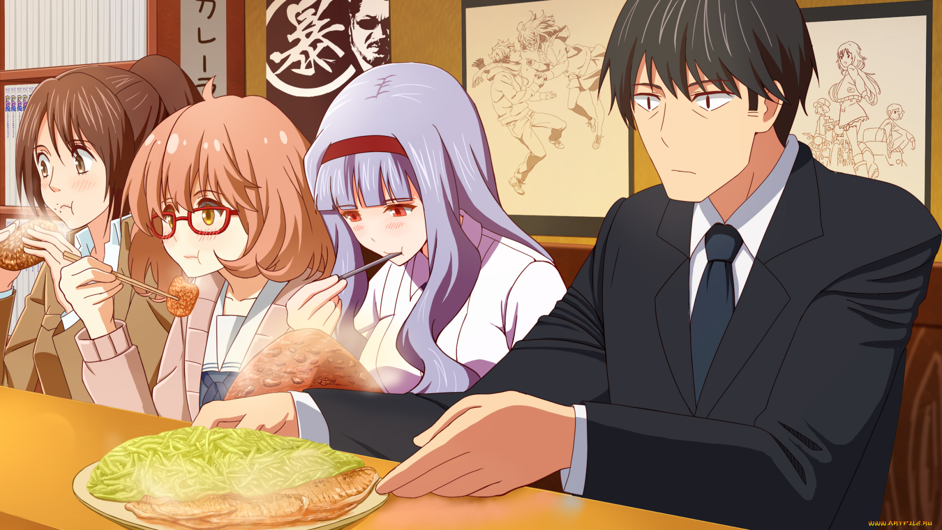 аниме, unknown, , другое, takahirokun, девушки, еда, shijou, takane, sasha, browse, парень, producer, idolmaster, kuriyama, mirai