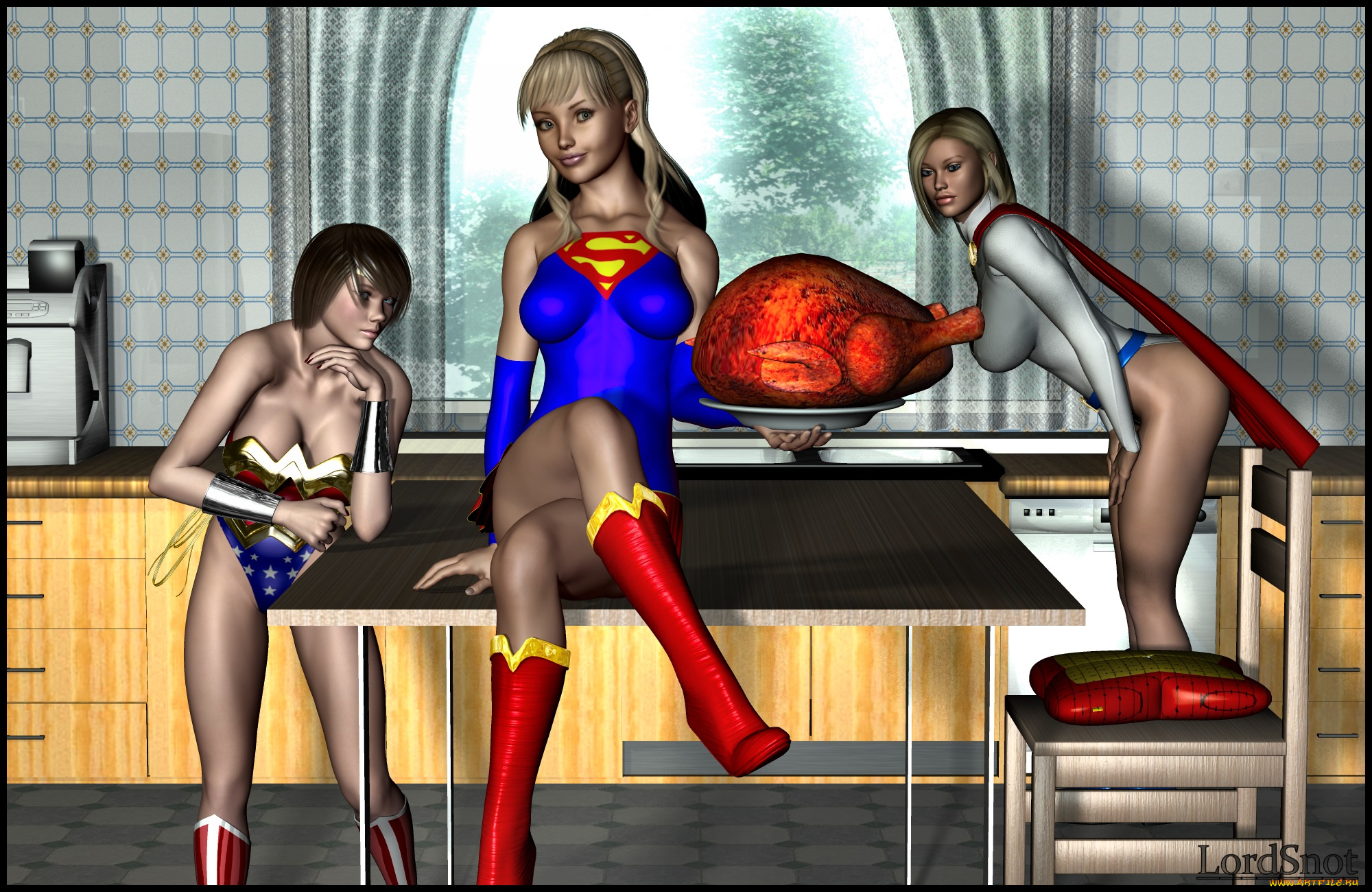 lordsnot, 3д, графика, фантазия, , fantasy, стол, фон, взгляд, девушки