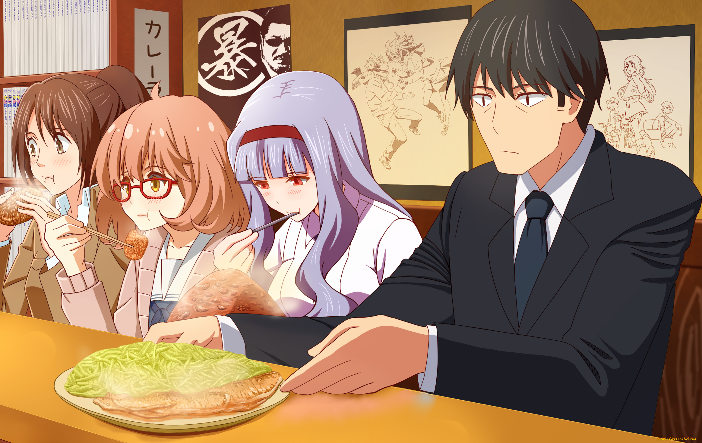 аниме, unknown, , другое, takahirokun, девушки, еда, shijou, takane, sasha, browse, парень, producer, idolmaster, kuriyama, mirai