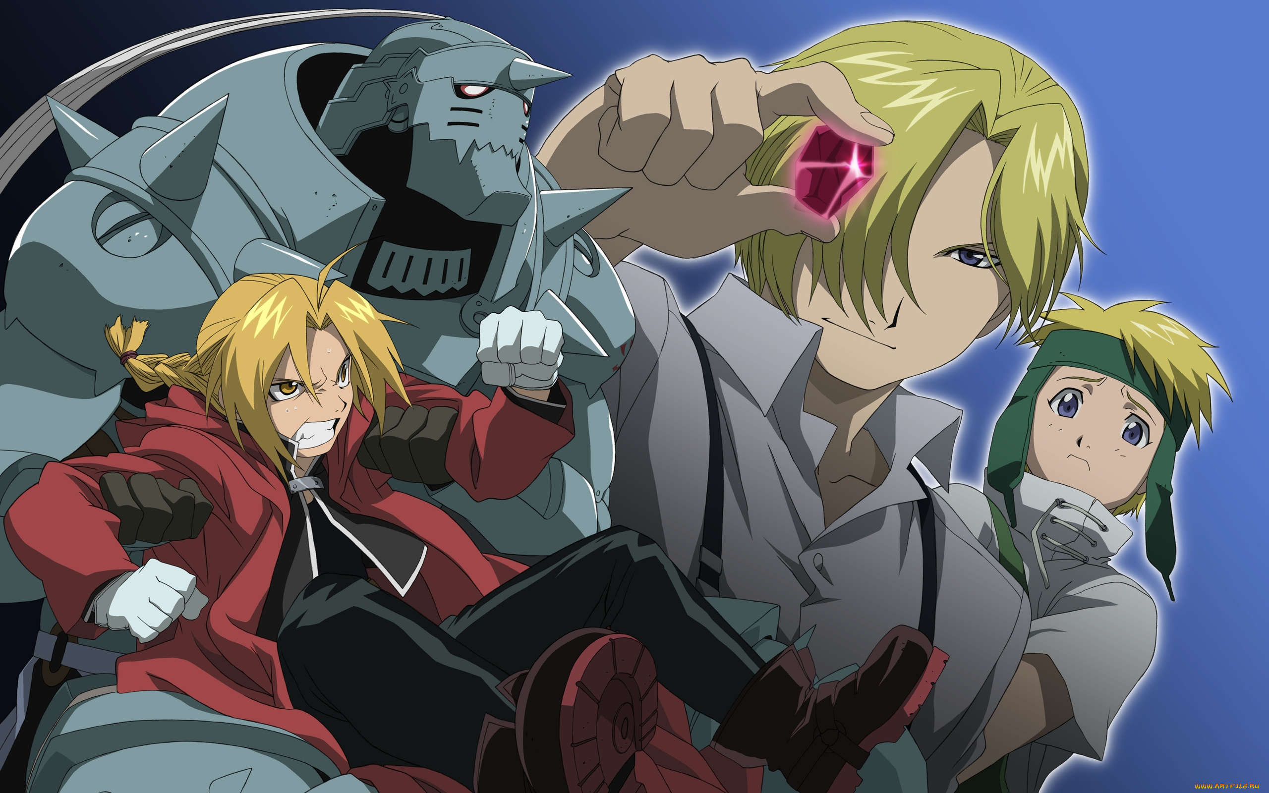 аниме, fullmetal, alchemist, кристалл, блондин, парень, edward, elric, alphonse, fullmetal, alchemist