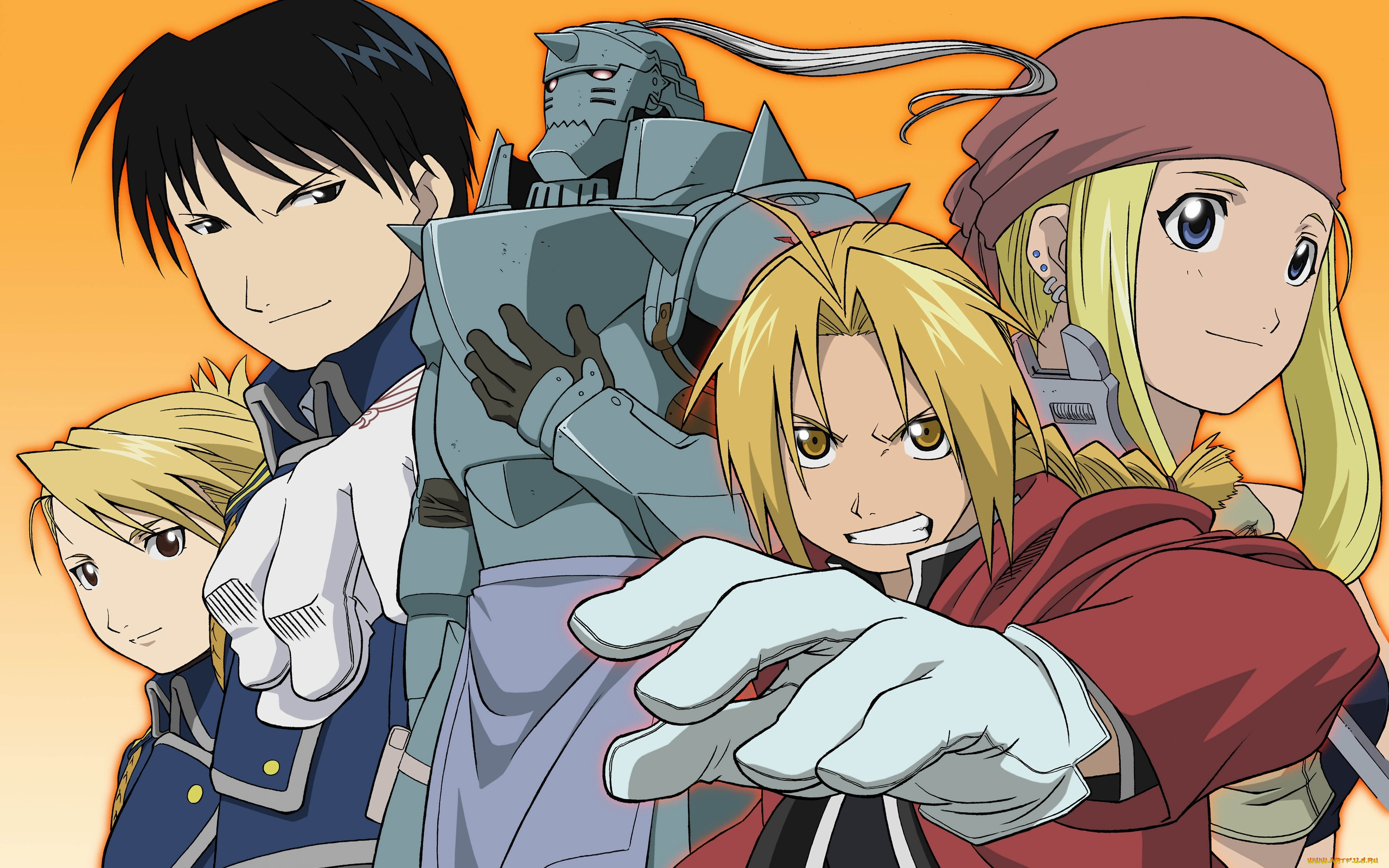 аниме, fullmetal, alchemist, winry, rockbell, fullmetal, alchemist, roy, mustang, edward, elric, alphonse, riza, hawkeye