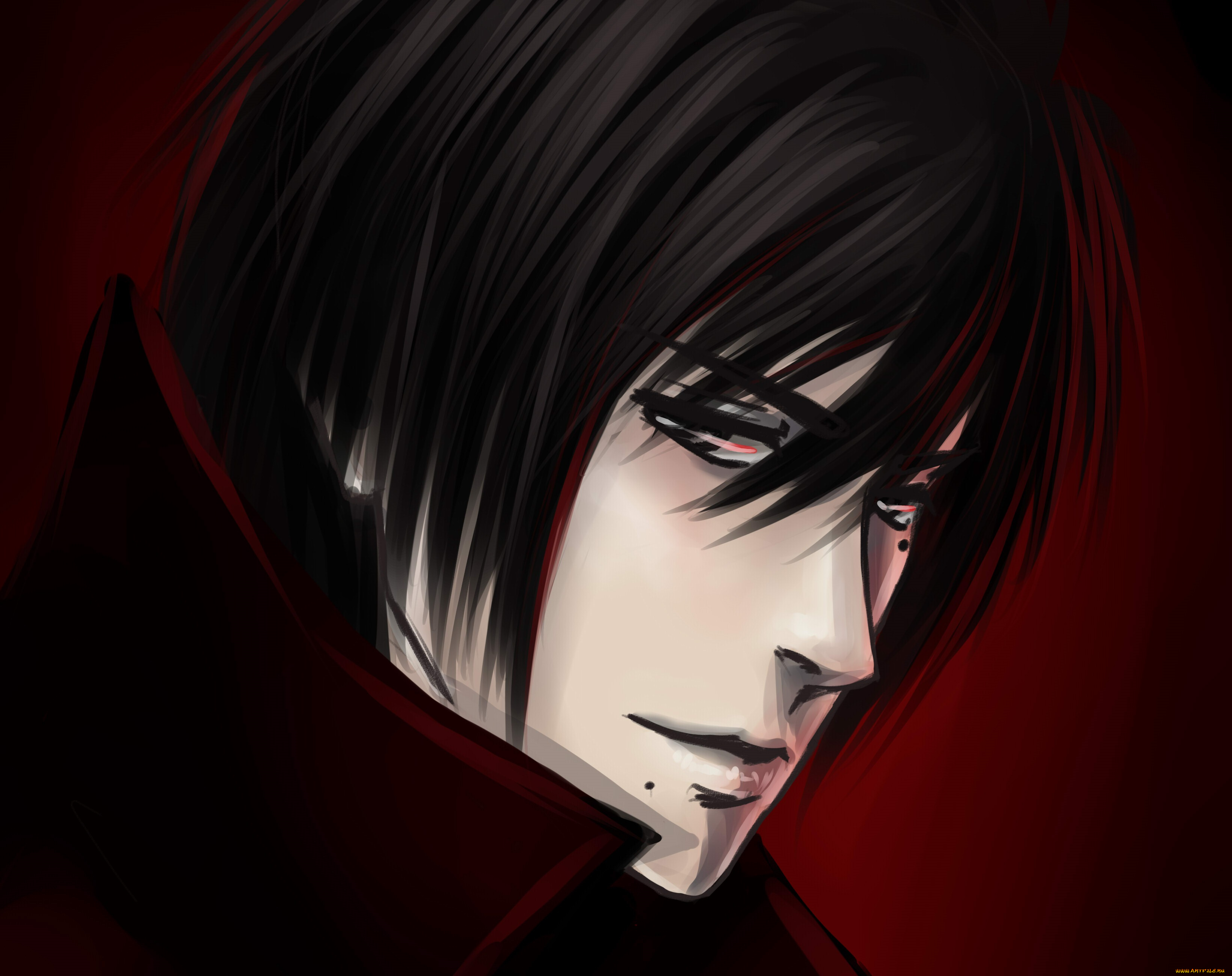 рисованное, -, , , аниме, парень, лицо, взгляд