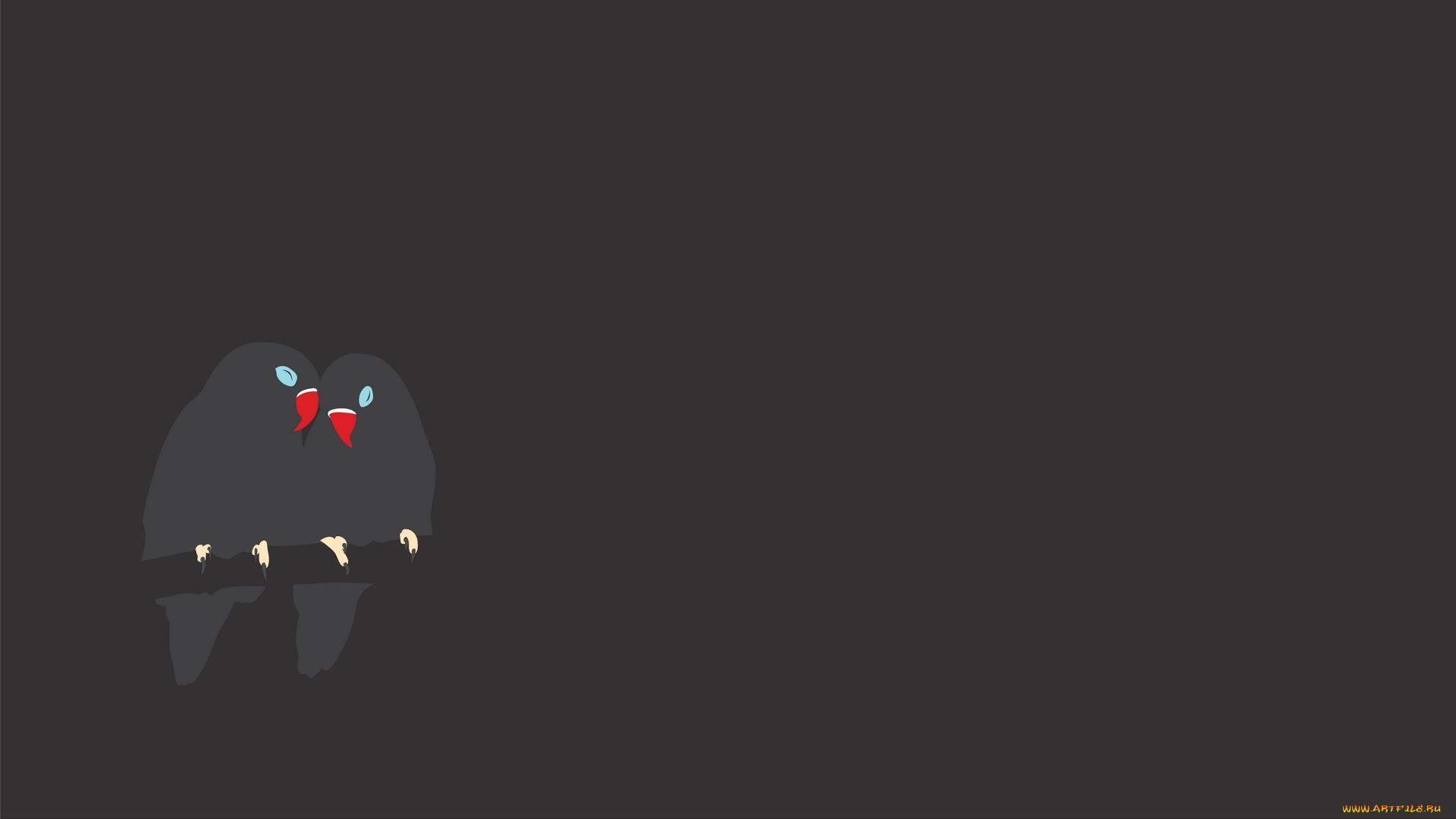 рисованное, минимализм, попугаи, фон