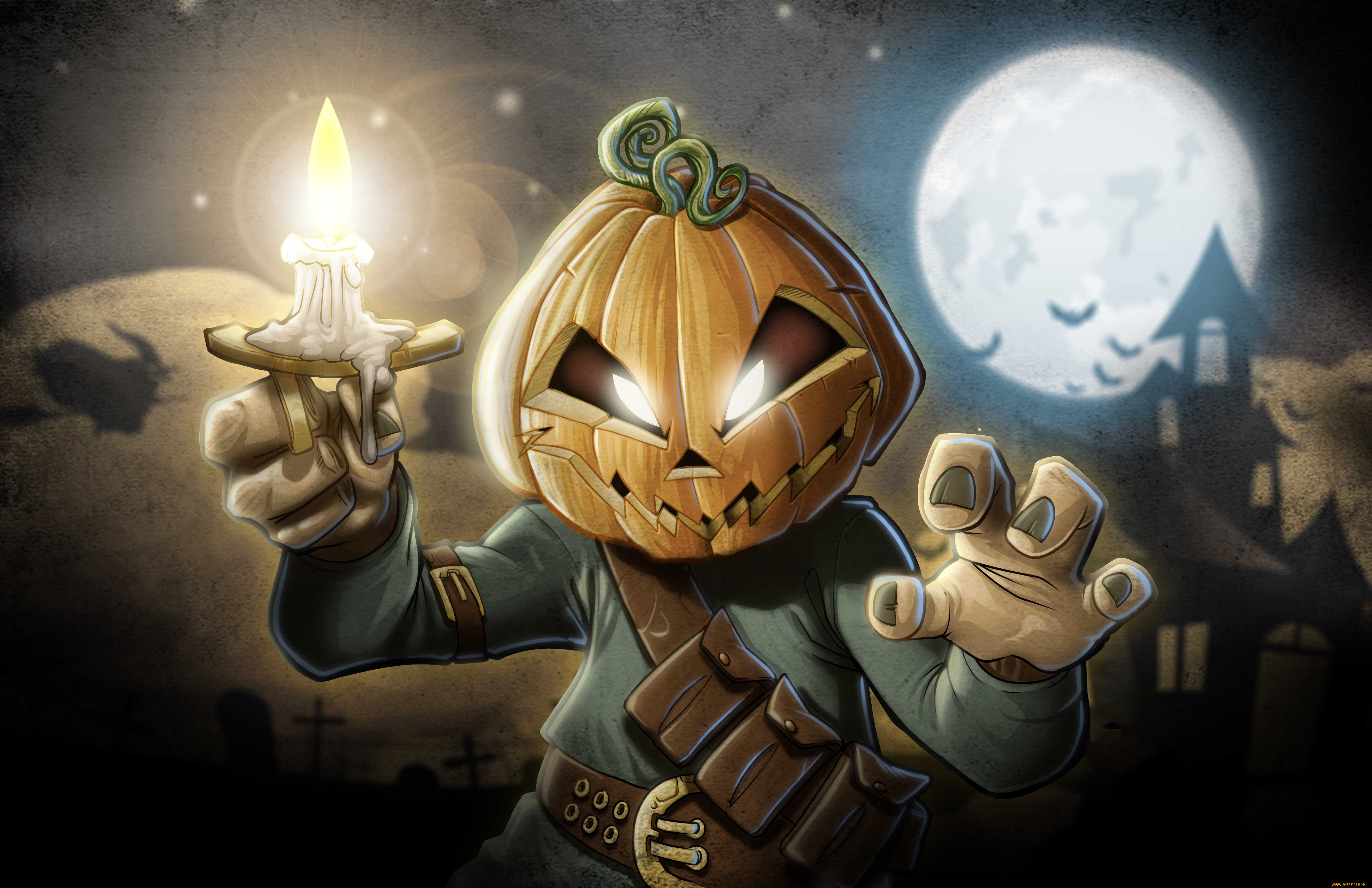 праздничные, хэллоуин, тыква, свеча, фон