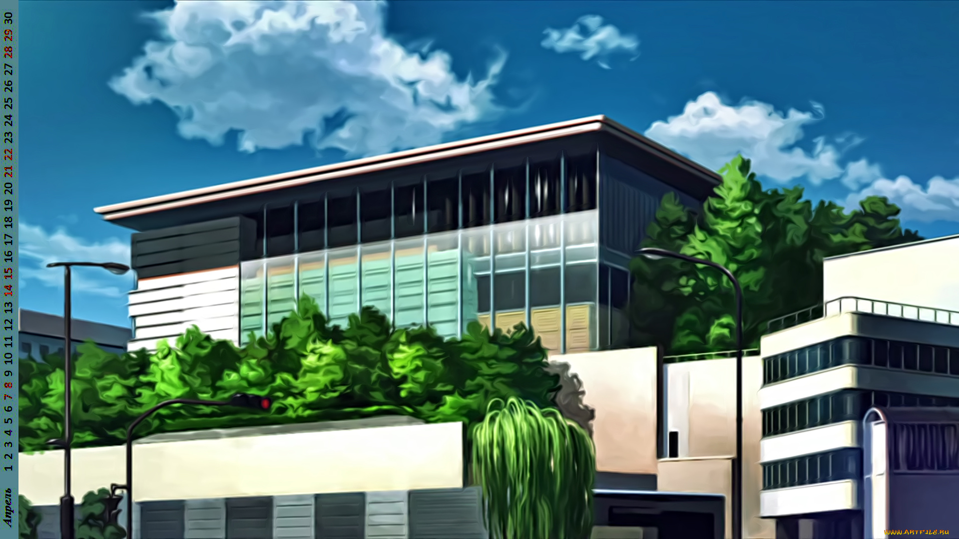 календари, рисованные, , векторная, графика, здание