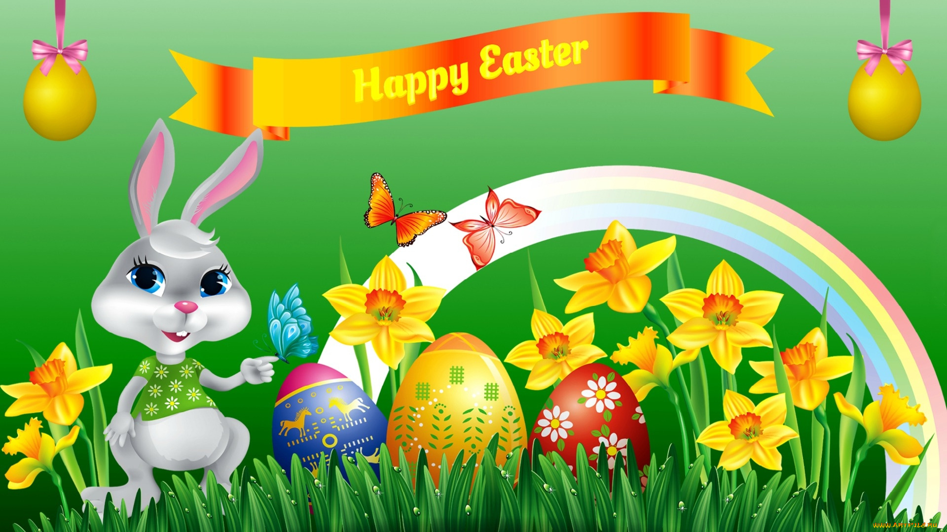 праздничные, пасха, кролик, яйца