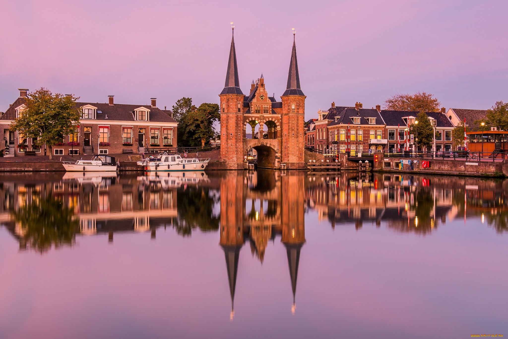 города, -, панорамы, голландия, нидерланды