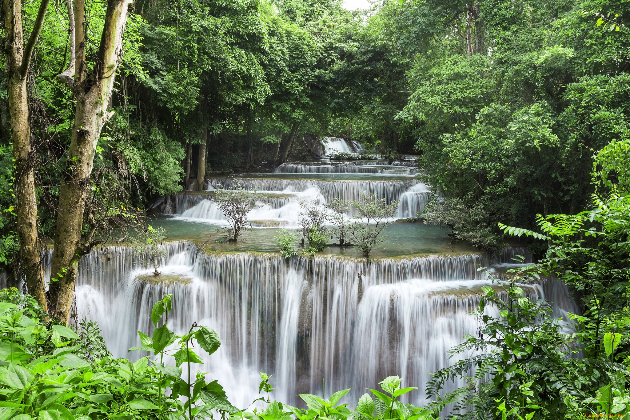 природа, водопады, водопад, река, камни