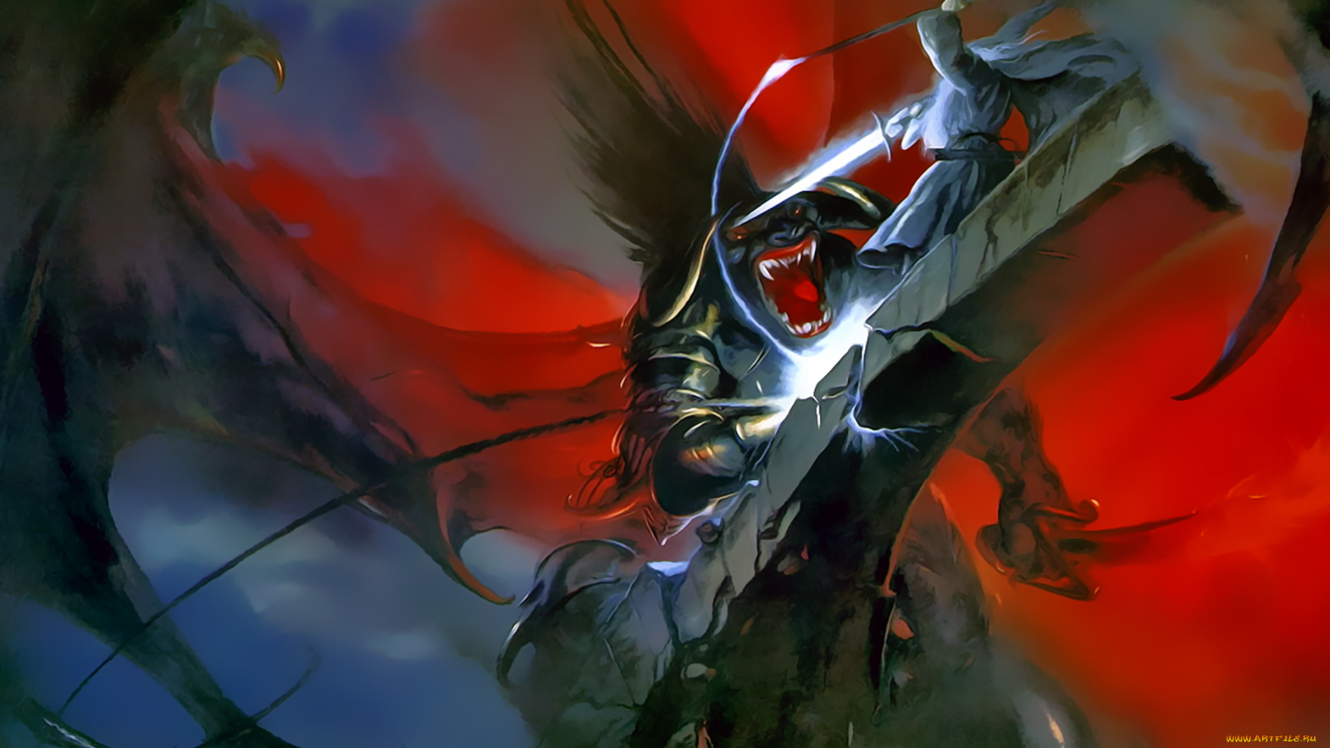 календари, фэнтези, дракон, монстр, мост, старик, calendar, 2020