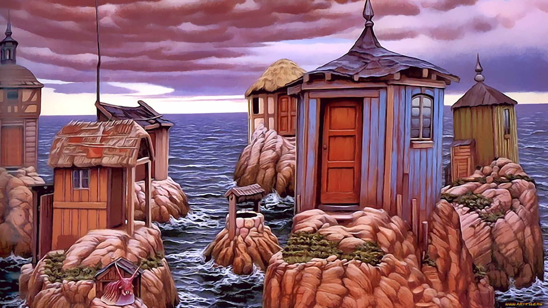 календари, фэнтези, водоем, дом, вода, здание, calendar, 2020