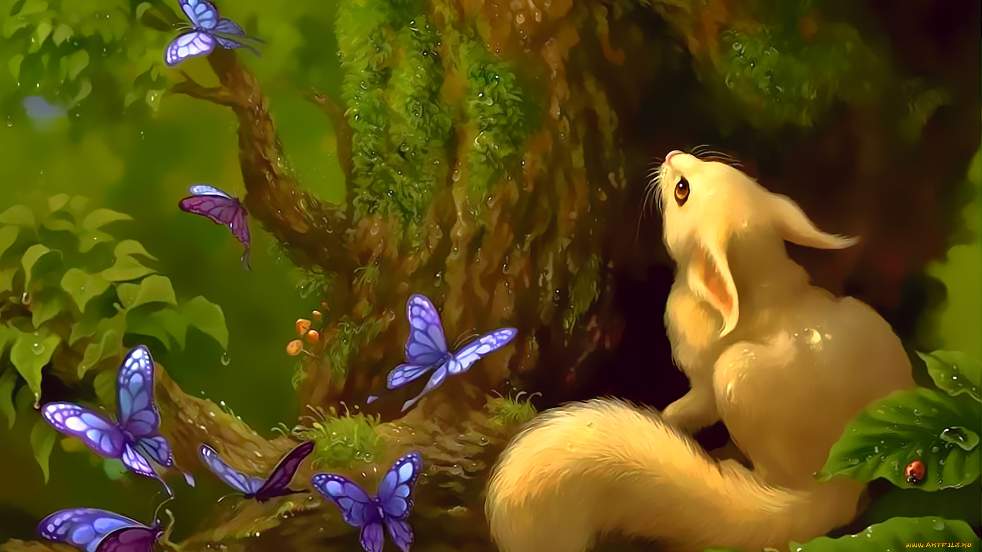 календари, рисованные, , векторная, графика, животное, белый, бабочка, насекомое, дерево, лес, calendar, 2020