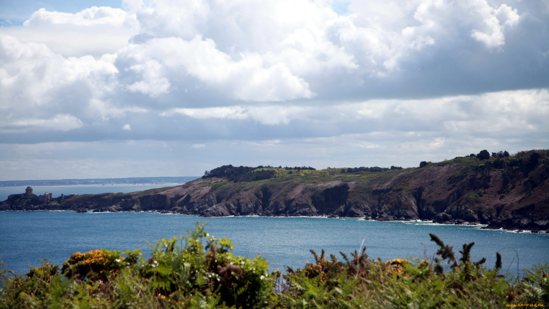 бретань, франция, природа, побережье