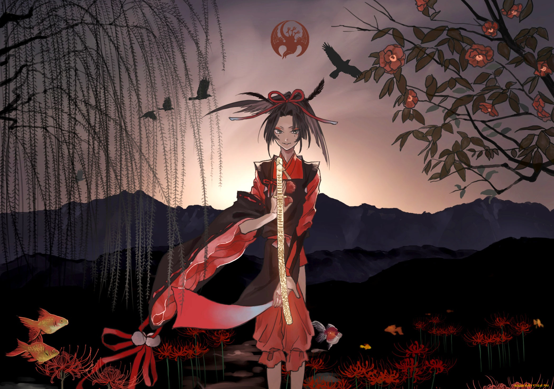 аниме, touken, ranbu, kogarasumaru