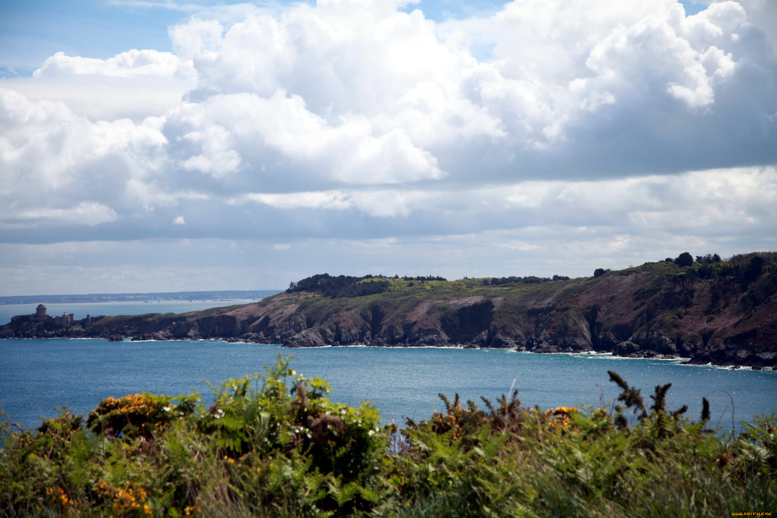 бретань, франция, природа, побережье