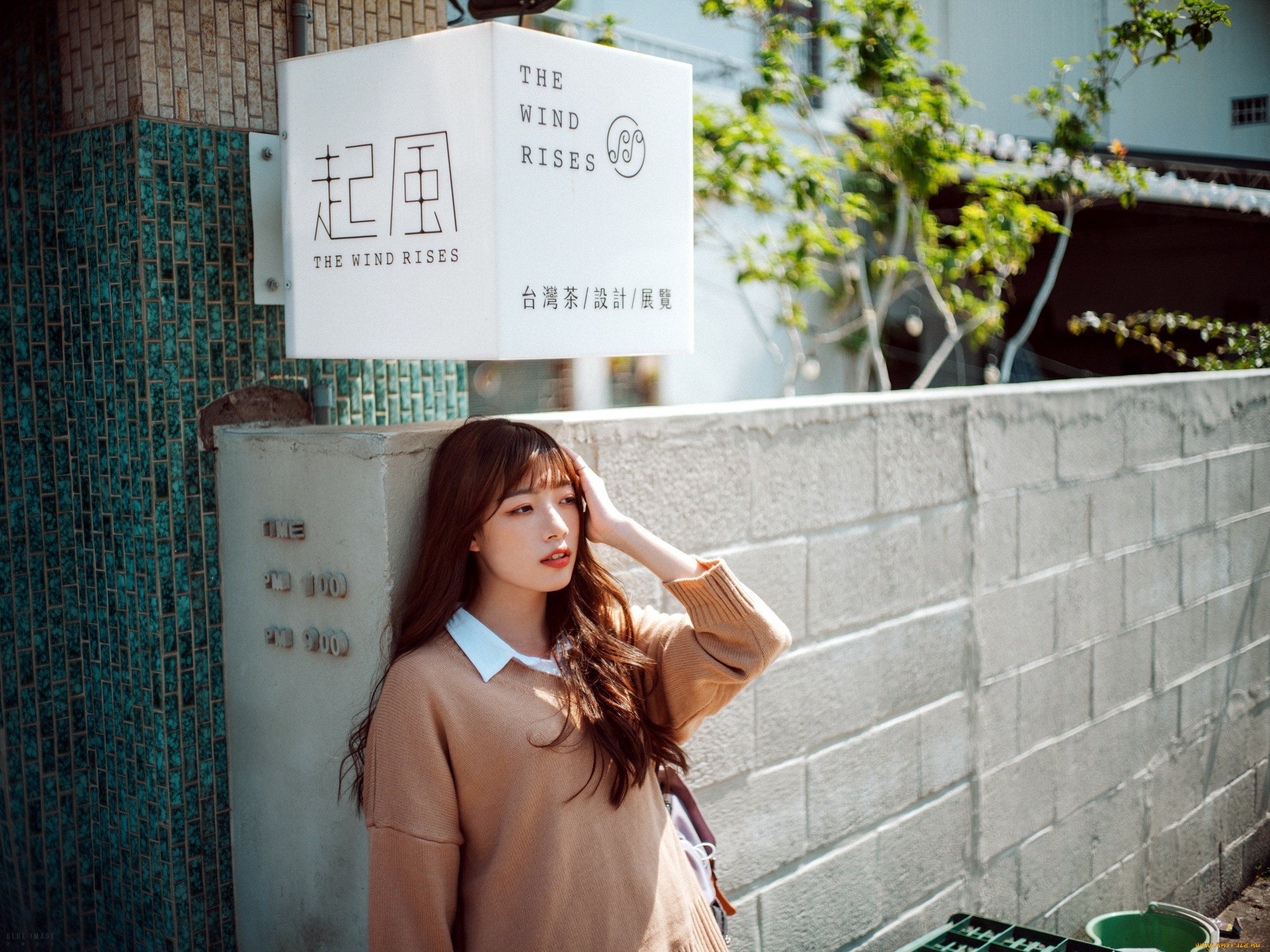 девушки, -, азиатки, азиатка, жест