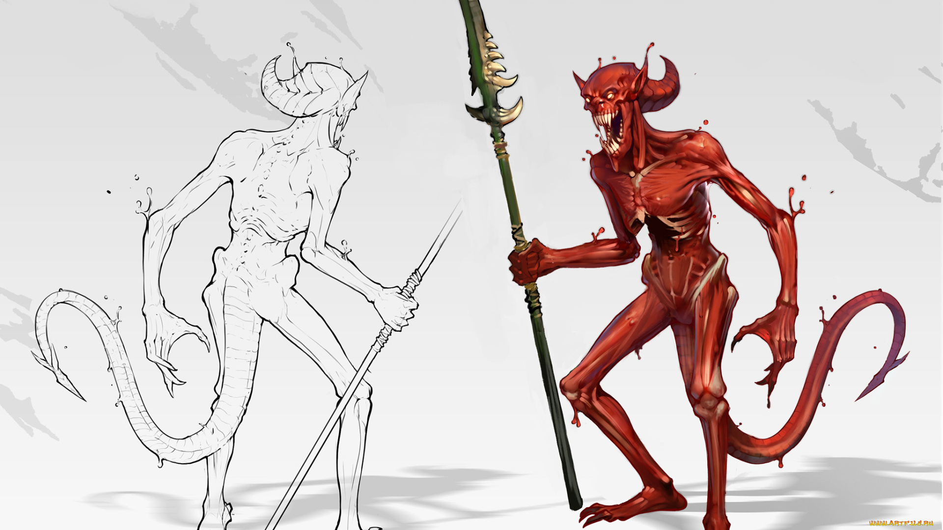 видео, игры, pathfinder, , wrath, of, the, righteous, демон, копье