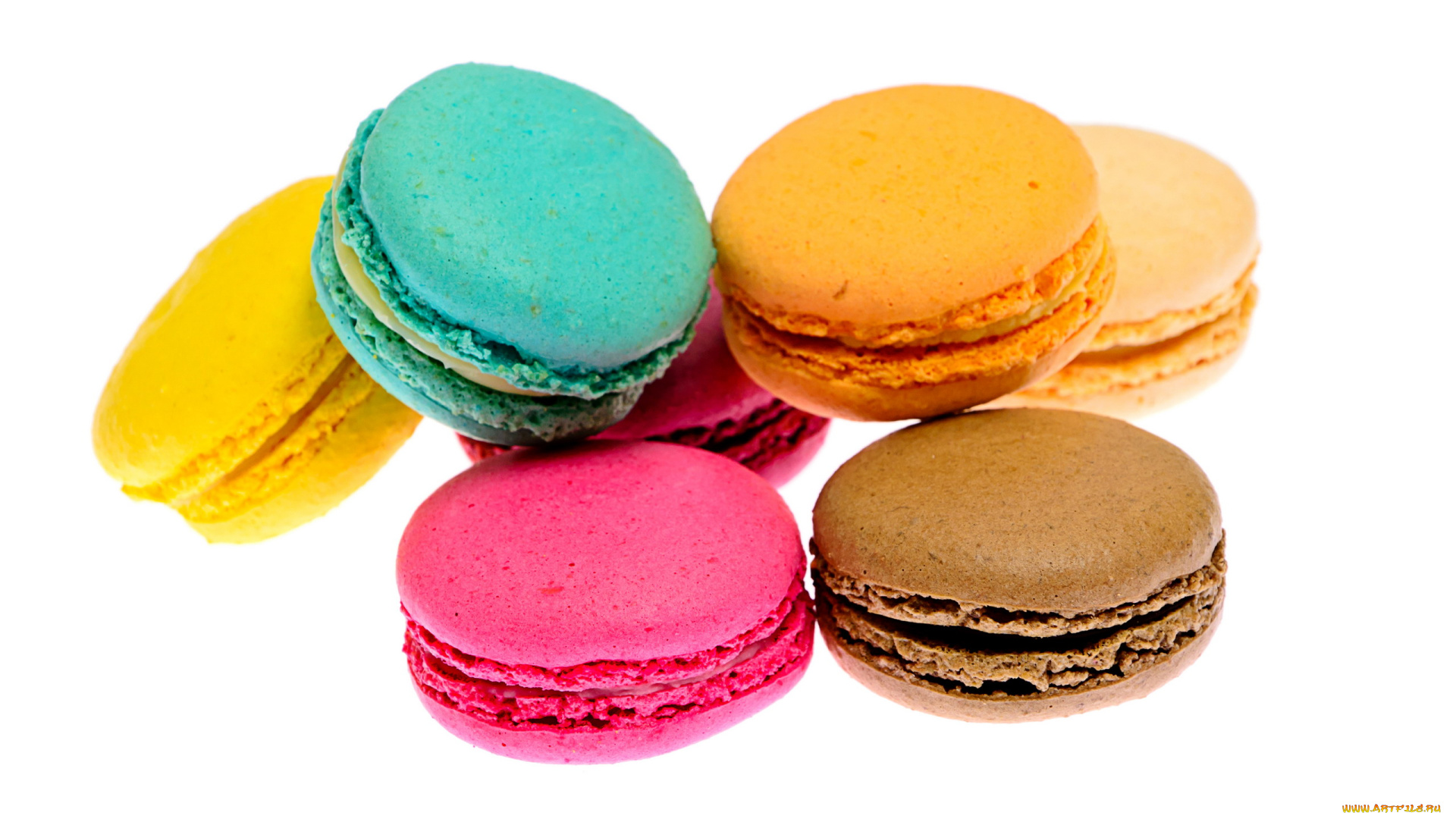 еда, макаруны, лакомство, печенье, ассорти