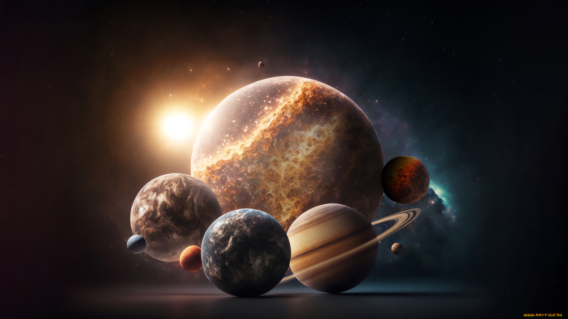 космос, арт, планеты