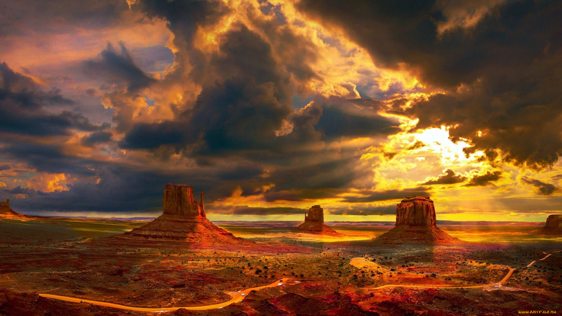 monument, valley, utah, природа, горы, monument, valley