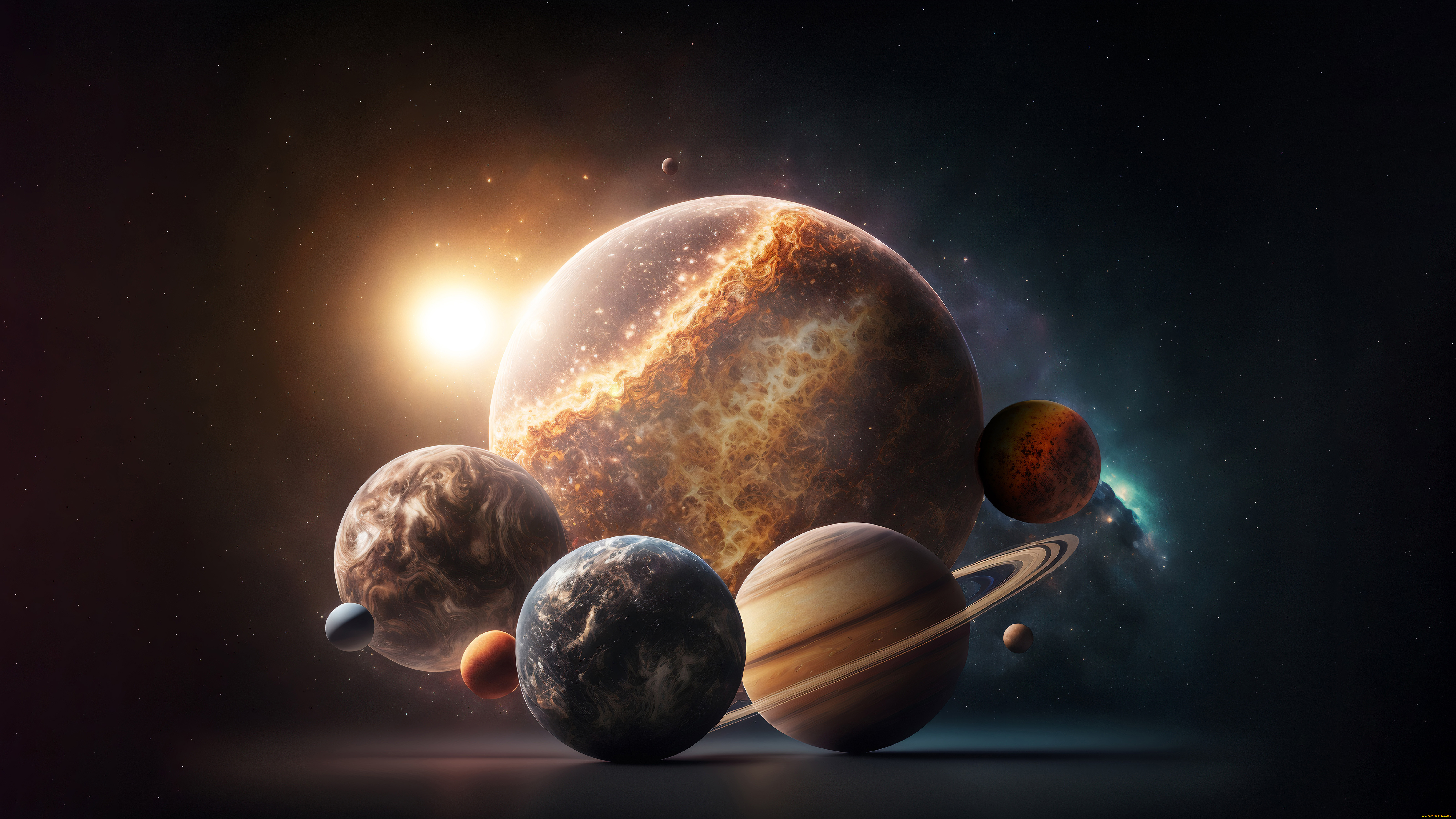 космос, арт, планеты