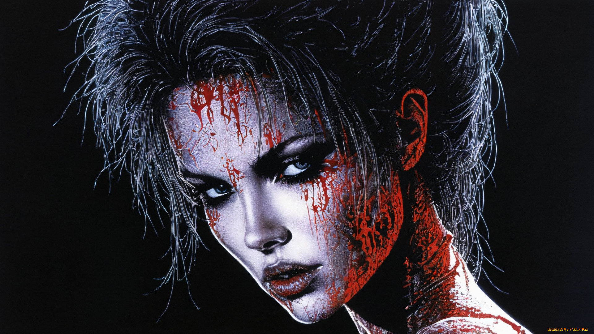 фэнтези, вампиры, нейросети, графика, нейроарт, ai, art, нейронные, сети, рисунки, нейро, искусство, нейрографика, graphics, neuroart, neural, networks, drawings, neuro, neurography, лицо, девушки, кровь, вампирша