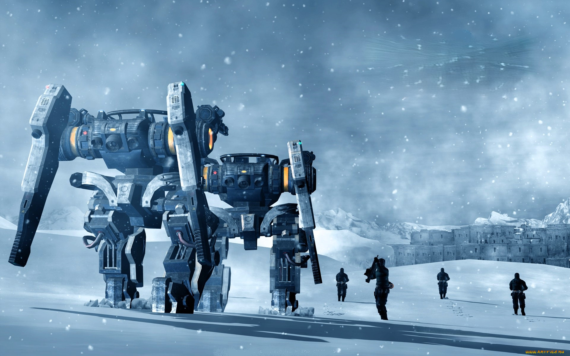 видео, игры, lost, planet, , extreme, condition, роботы, снег, люди