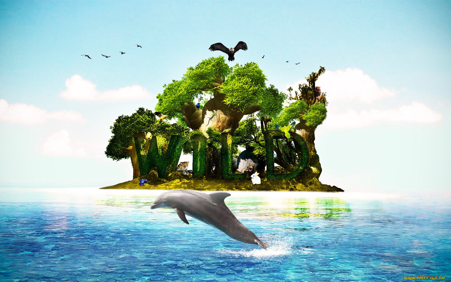 3д, графика, animals, животные