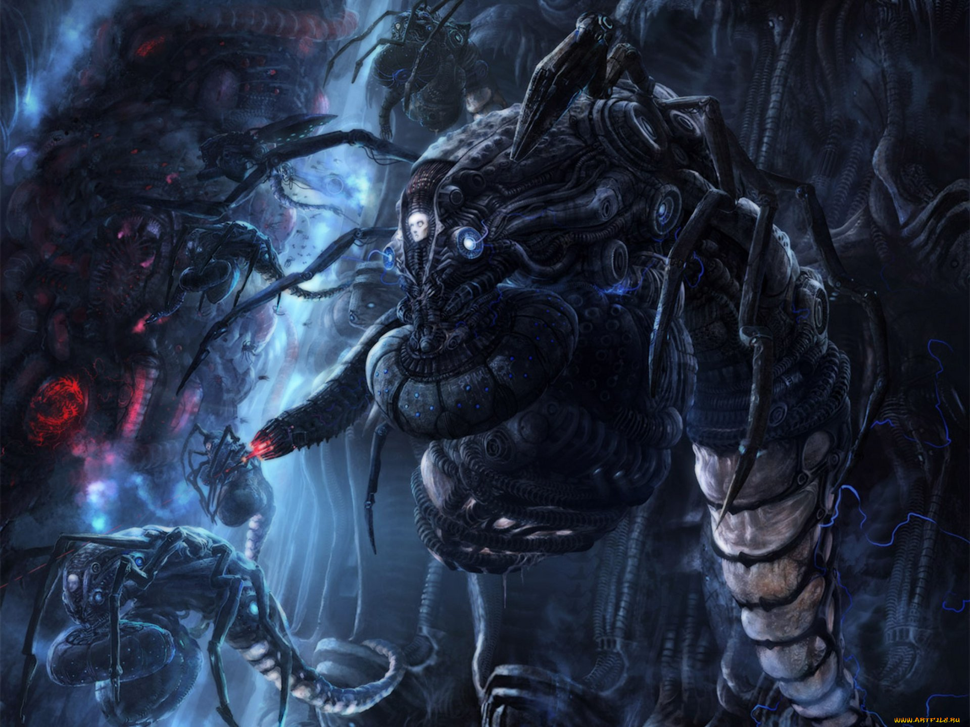 фэнтези, роботы, киборги, механизмы, клешни, механизм