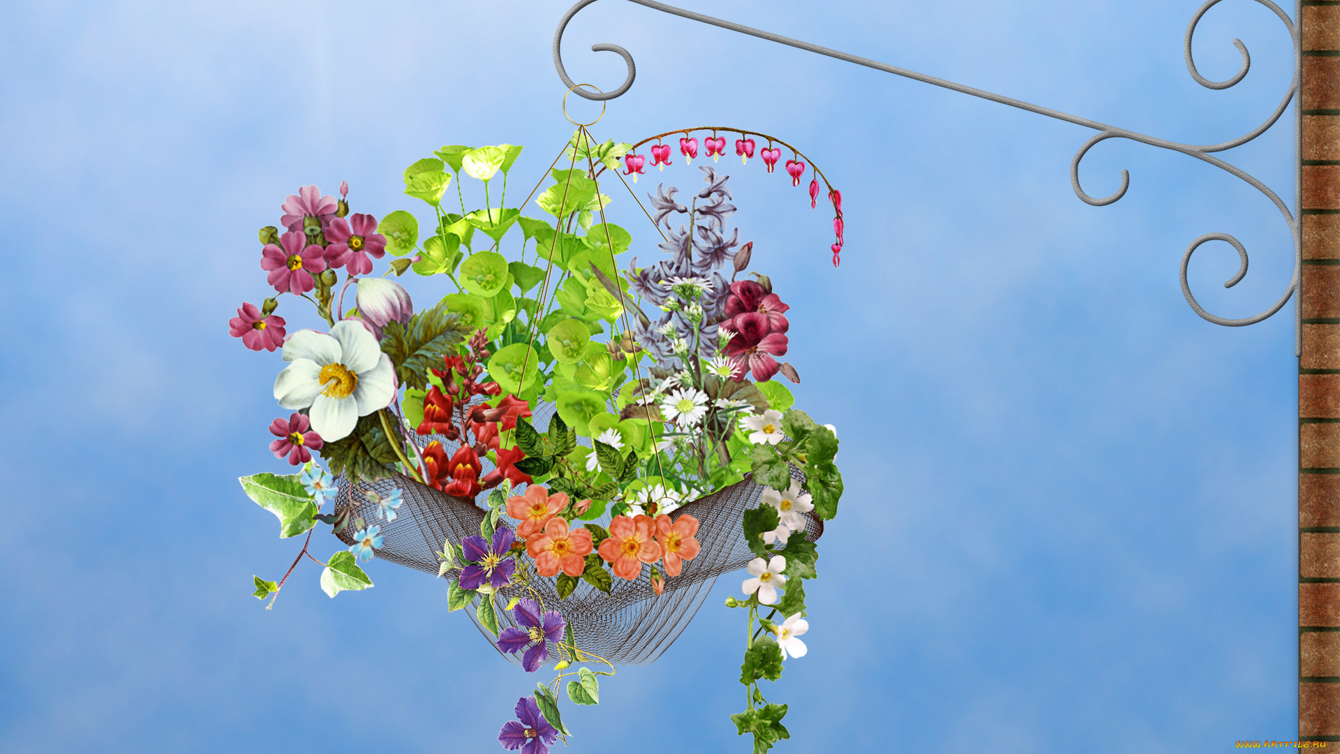 3д, графика, flowers, цветы, фон, узор, цвета