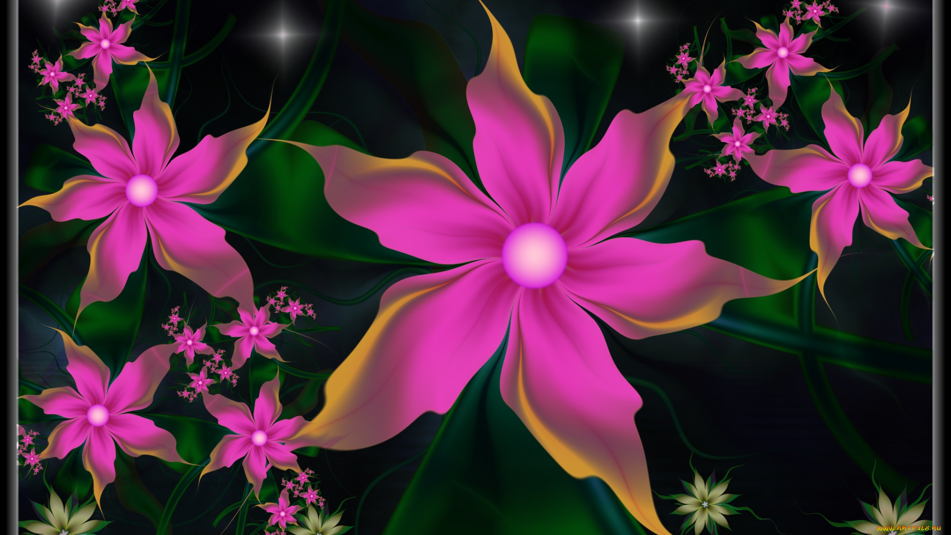 3д, графика, flowers, цветы, фон, узор, лепестки