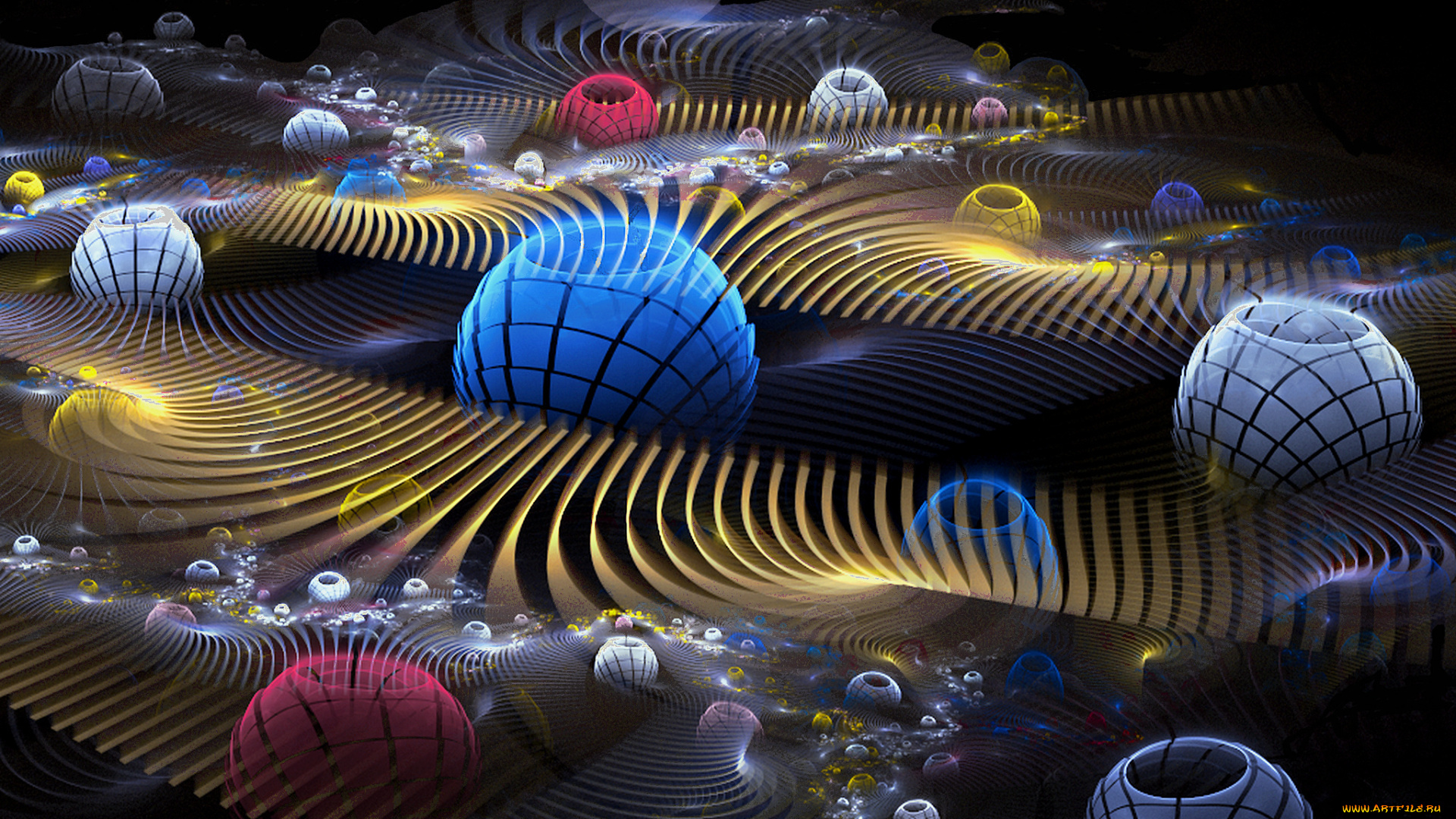 3д, графика, fractal, фракталы, цвета, узор, фон