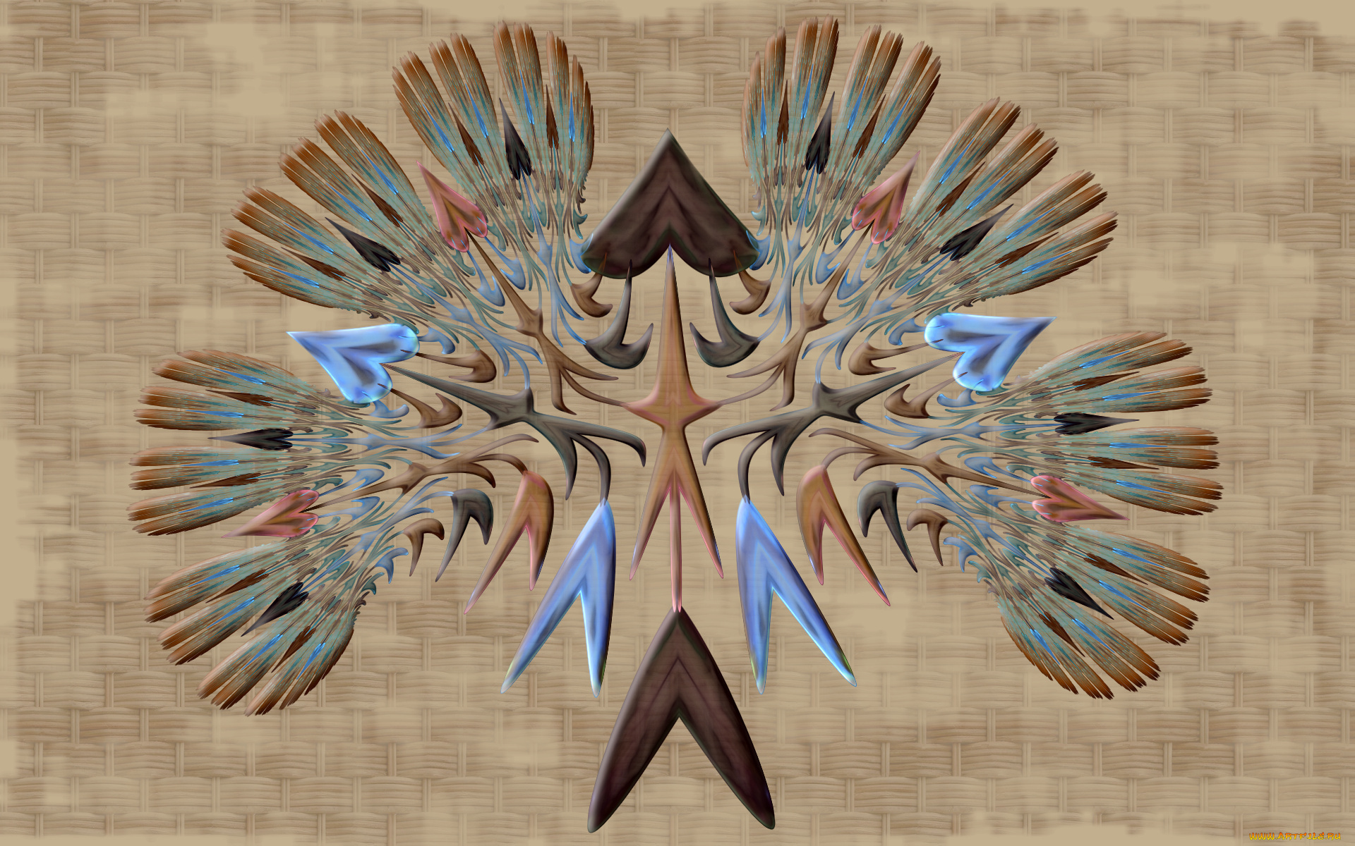 3д, графика, fractal, фракталы, цвета, узор, фон