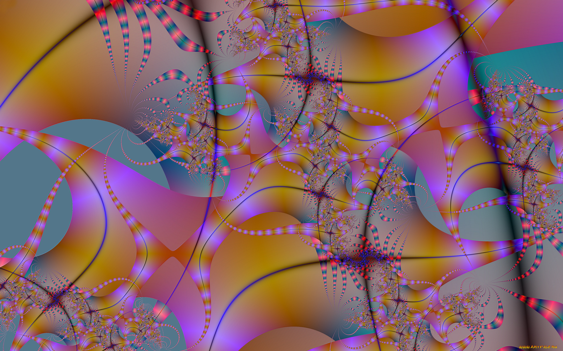 3д, графика, fractal, фракталы, узор, цвета, фон