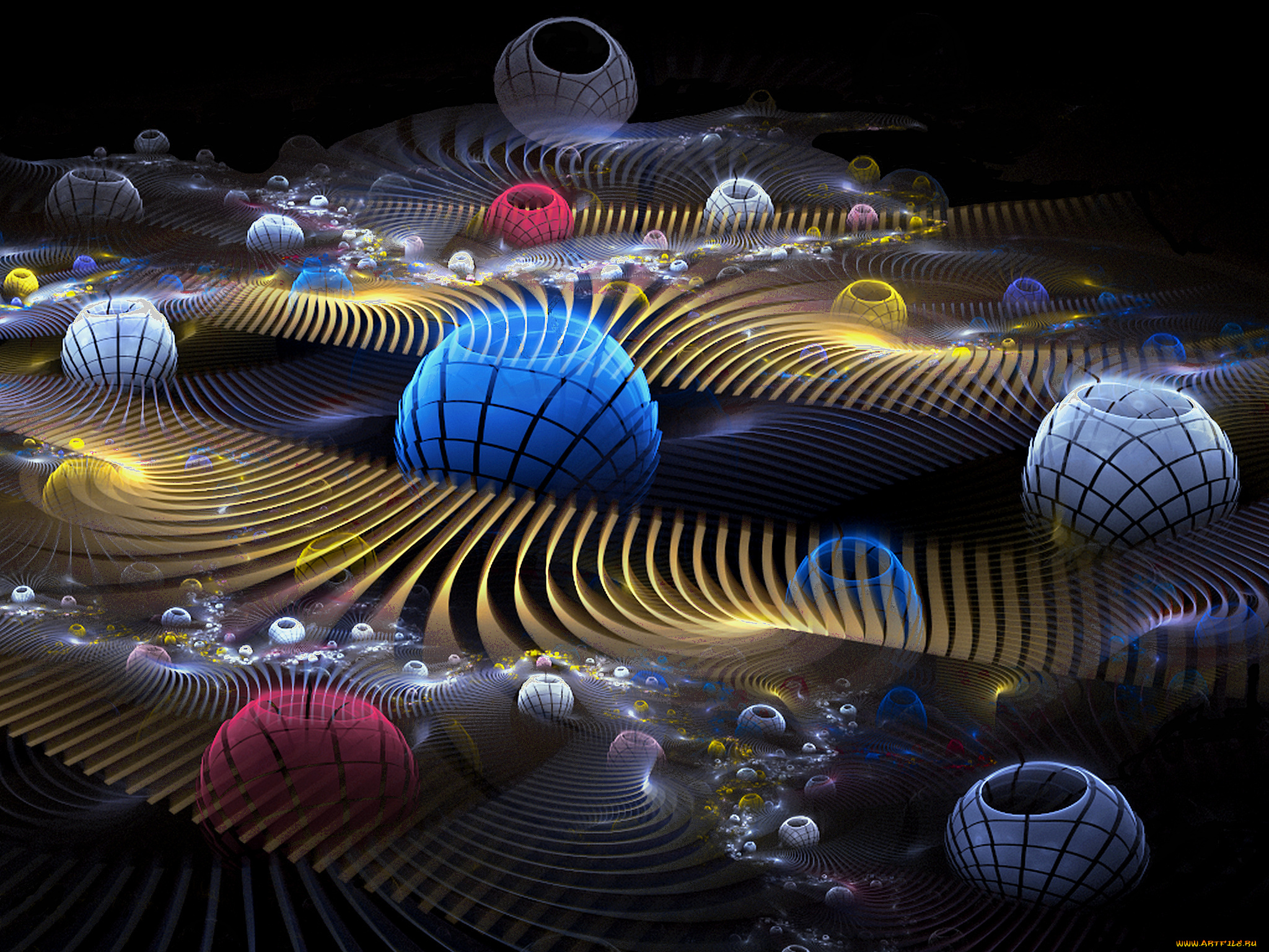 3д, графика, fractal, фракталы, цвета, узор, фон