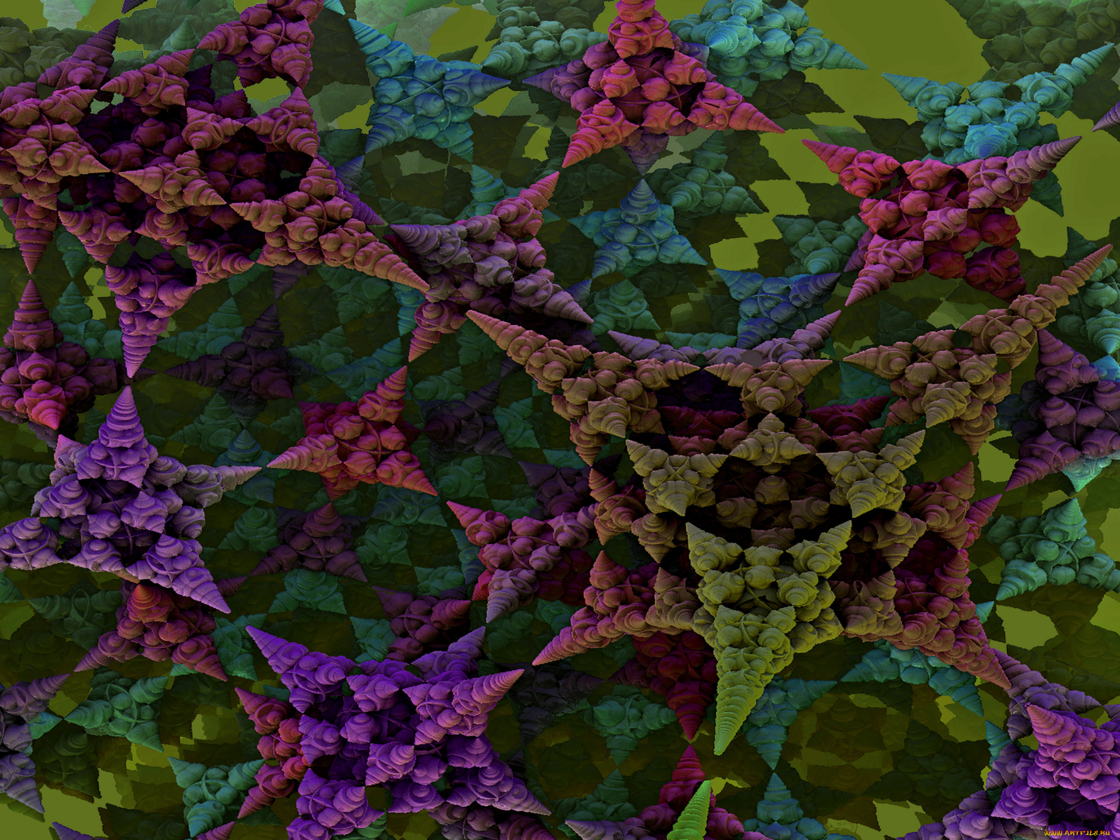 3д, графика, fractal, фракталы, узор, фон, цвета