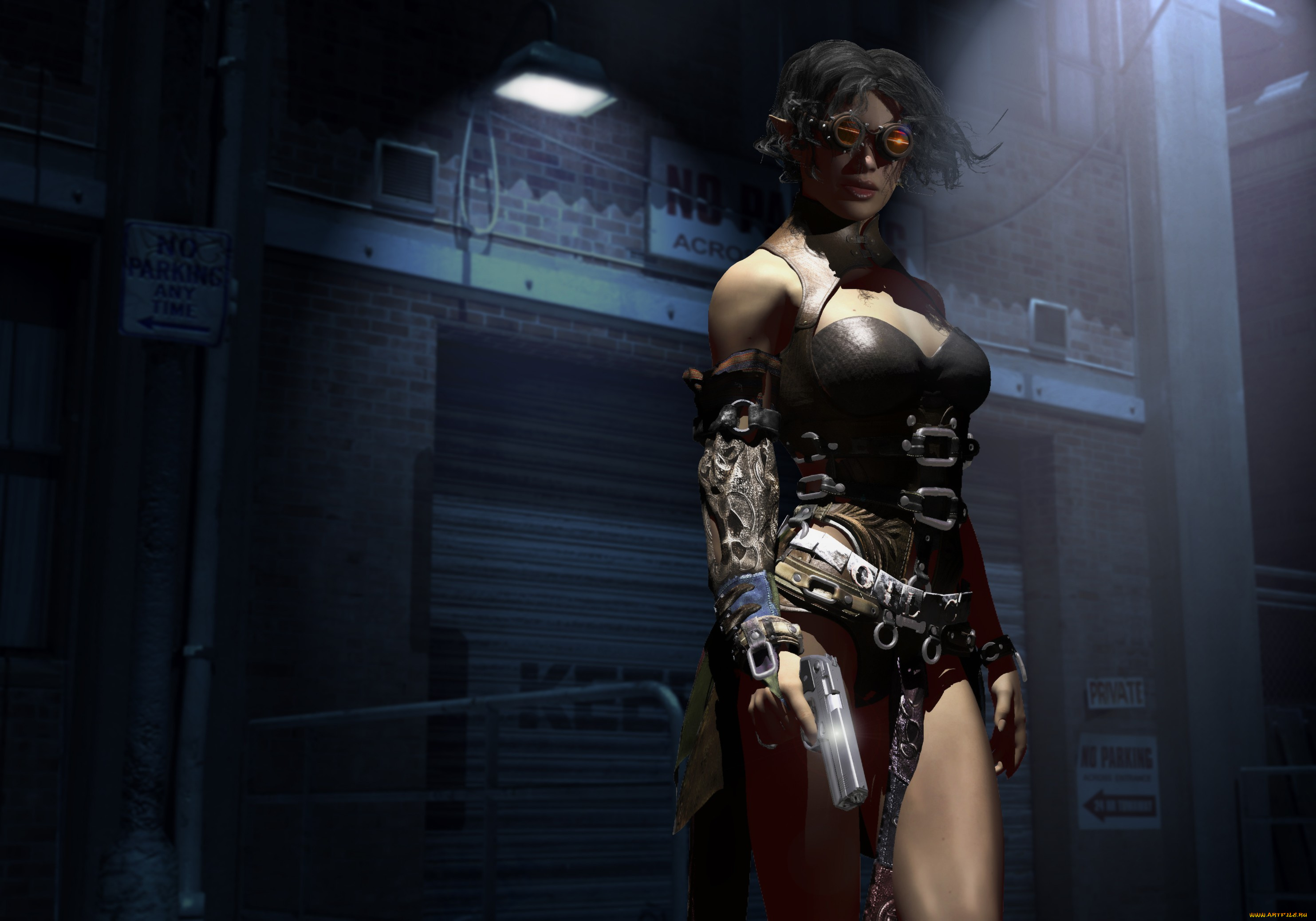 3д, графика, military, девушка, пистолет, очки