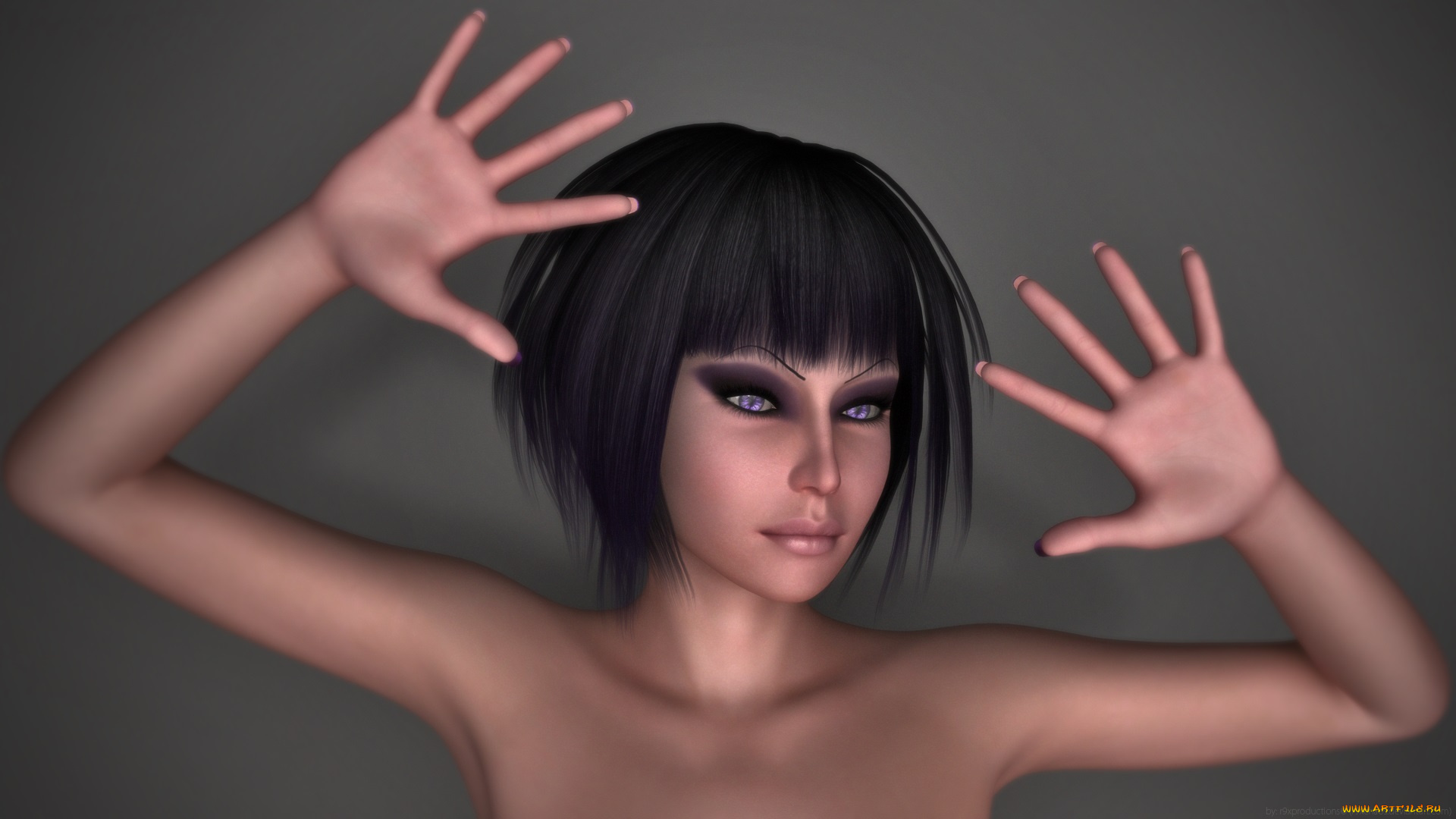 3д, графика, portraits, , портрет, фон, взгляд, девушка