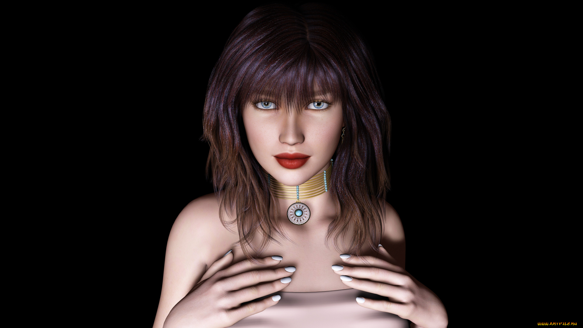 3д, графика, portraits, , портрет, взгляд, девушка