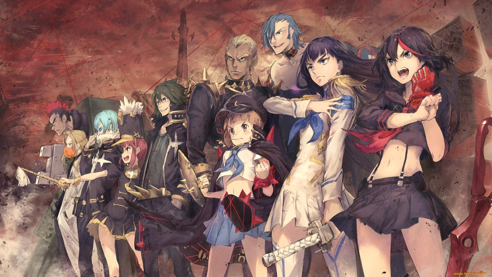 аниме, kill, la, kill, битва, матой, форма, рюко, меч, студсовет