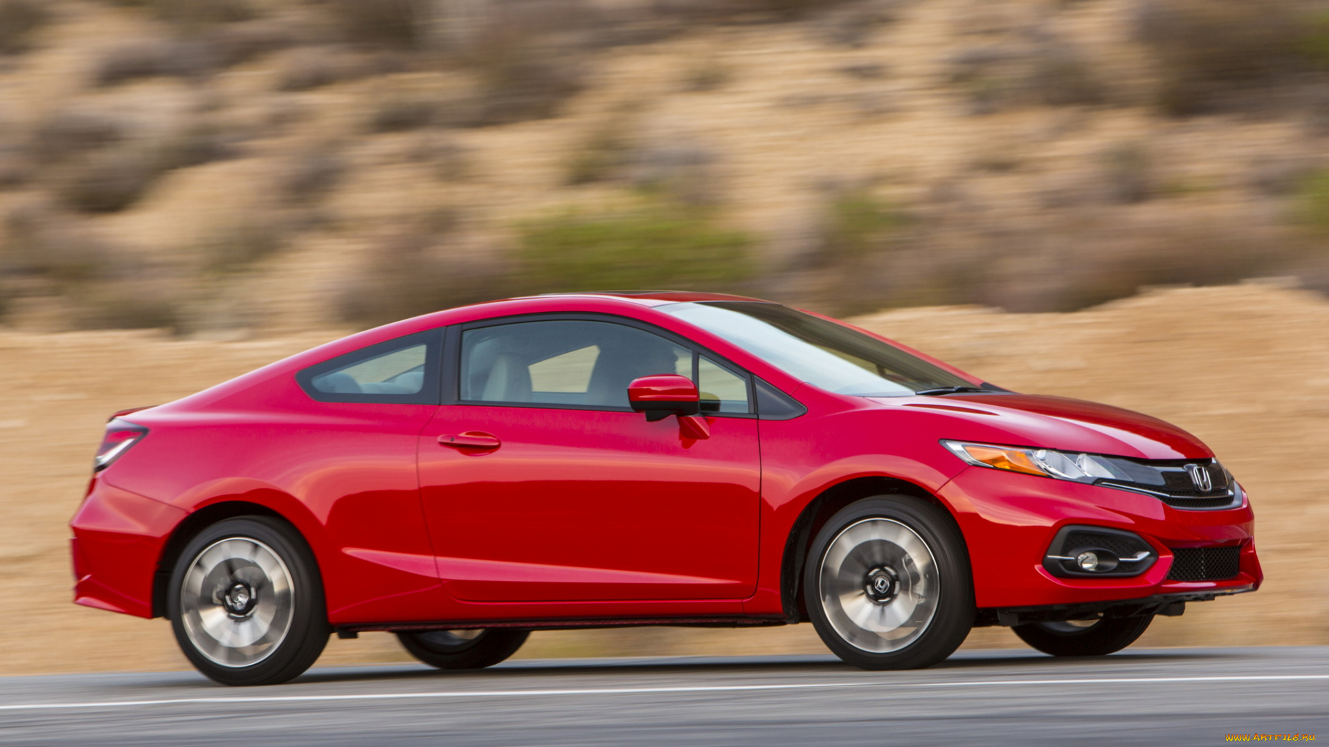 автомобили, honda, 2014г, coupe, civic, красный
