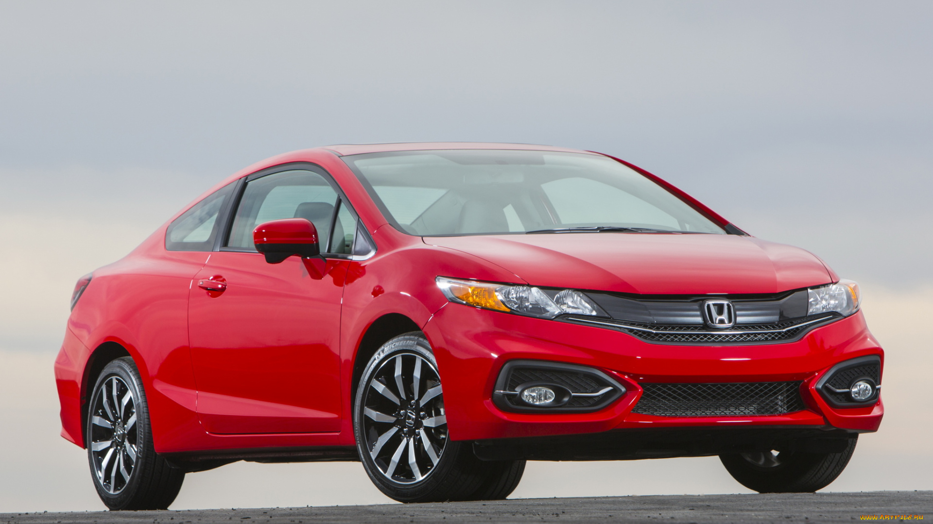 автомобили, honda, красный, civic, coupe, 2014г