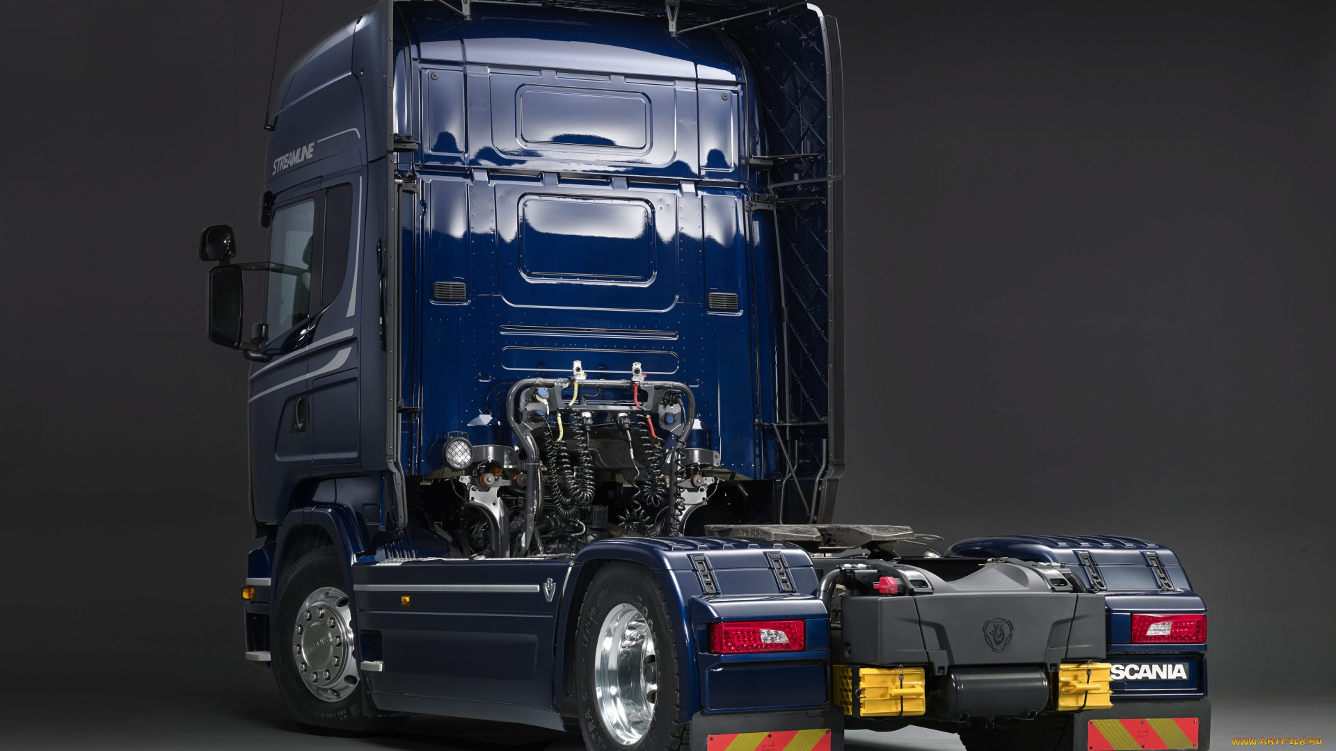 автомобили, scania, синий, зад, скания