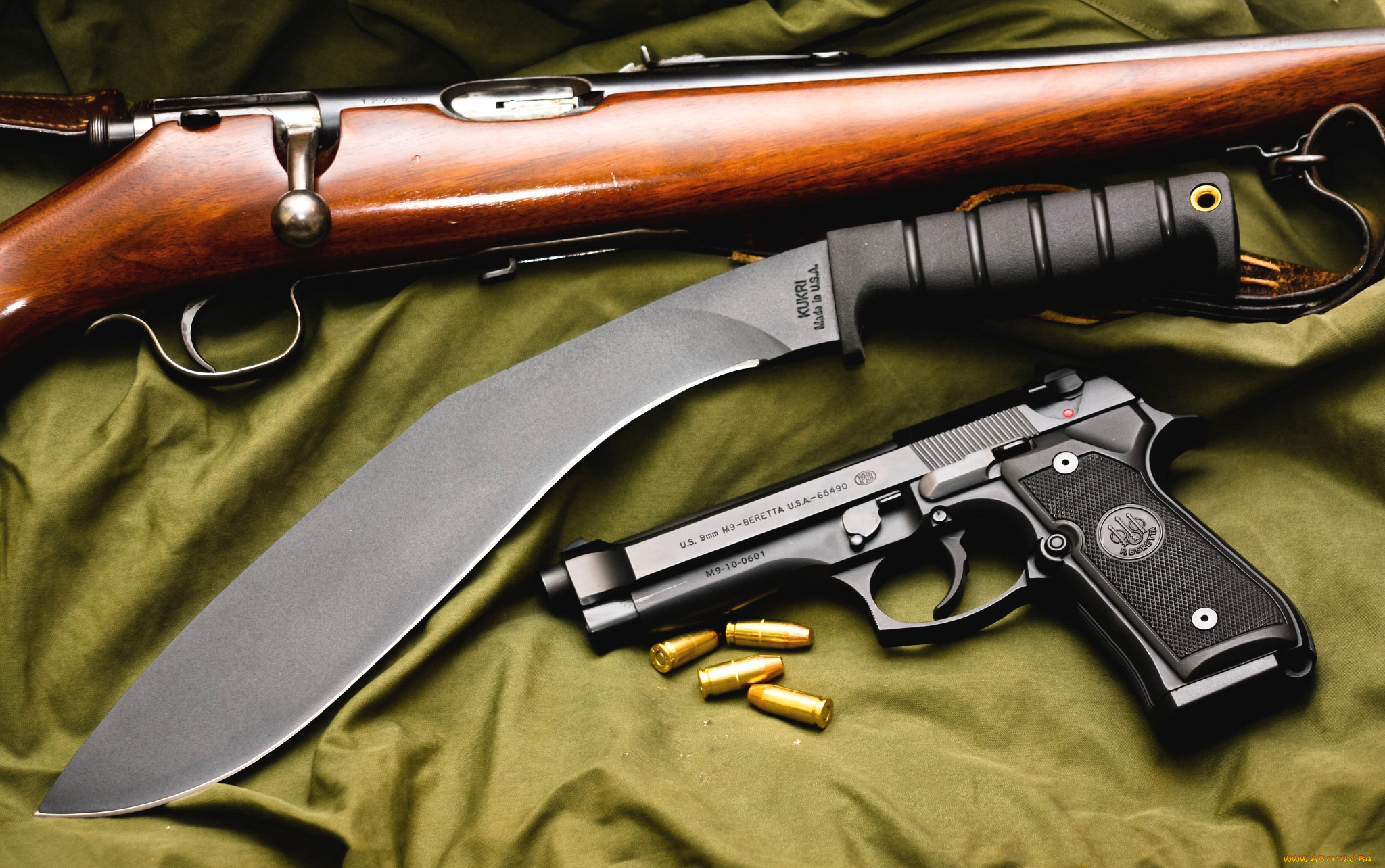 оружие, мачете, пистолет