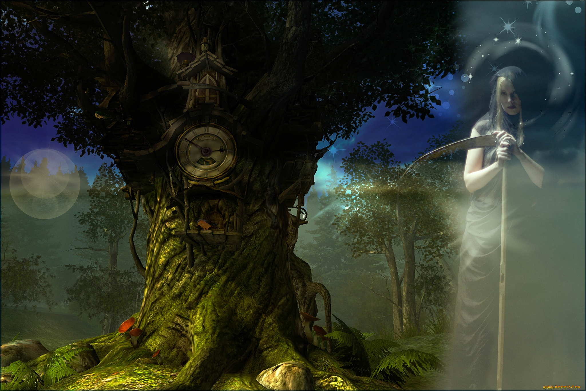 фэнтези, фотоарт, смерть, дуб