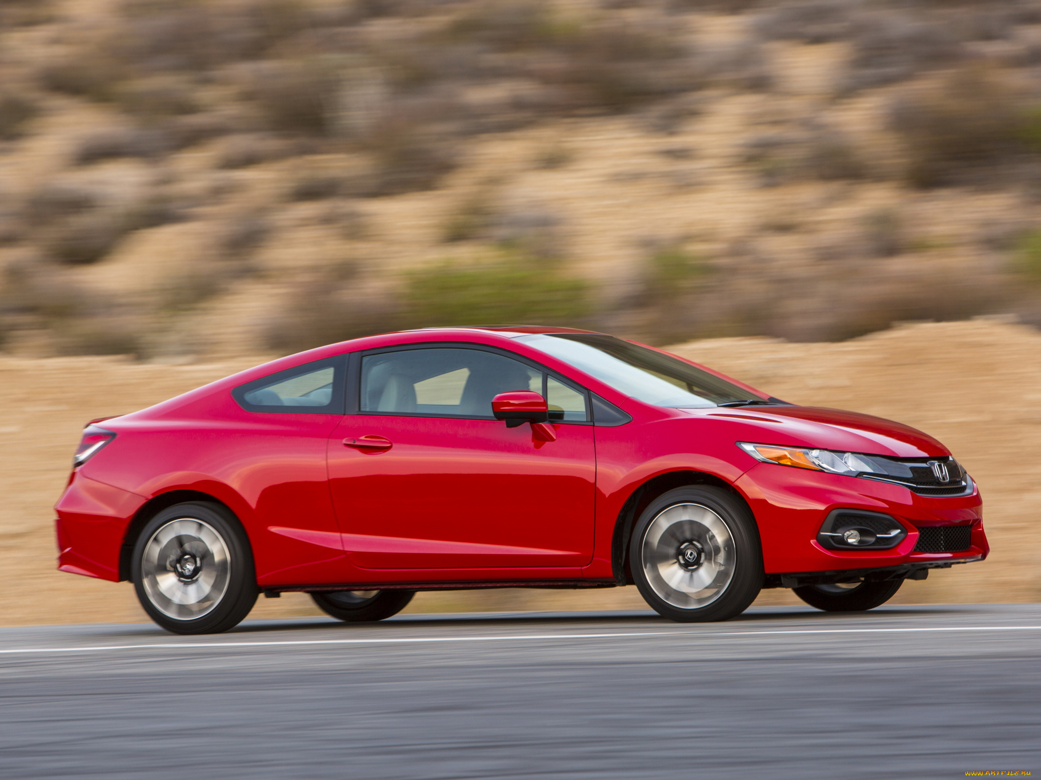 автомобили, honda, 2014г, coupe, civic, красный