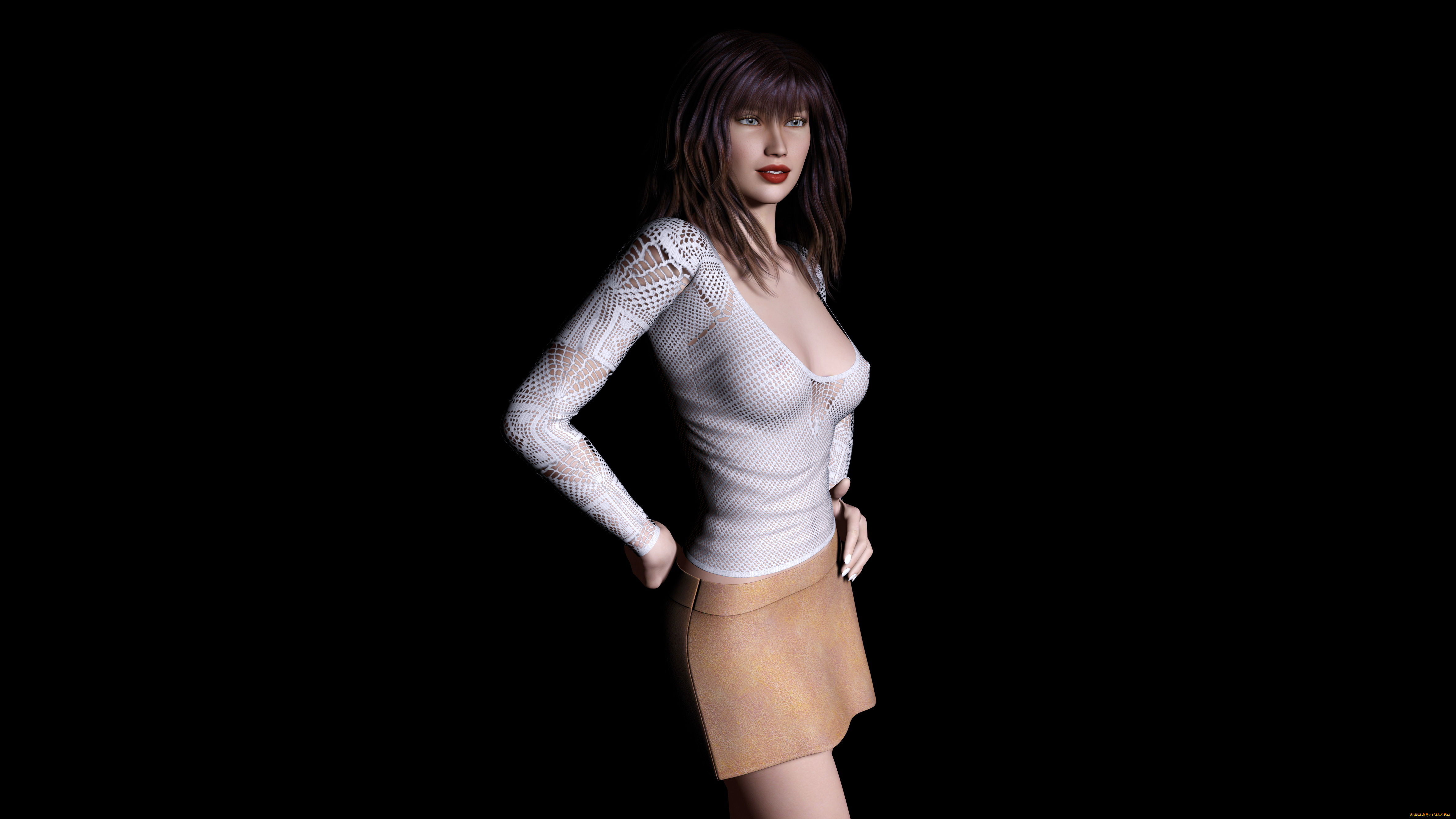 3д, графика, people, , люди, девушка, взгляд