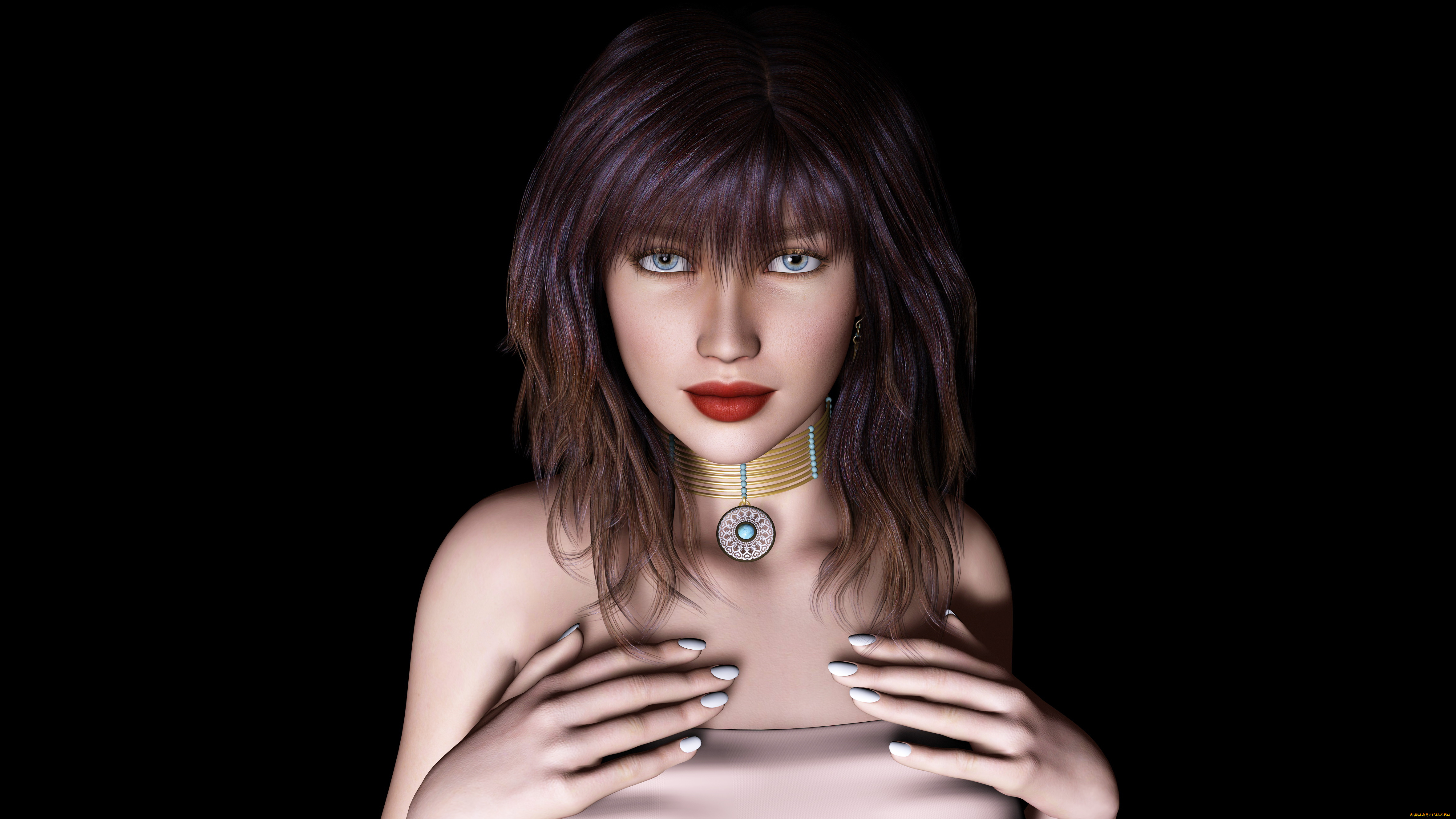 3д, графика, portraits, , портрет, взгляд, девушка