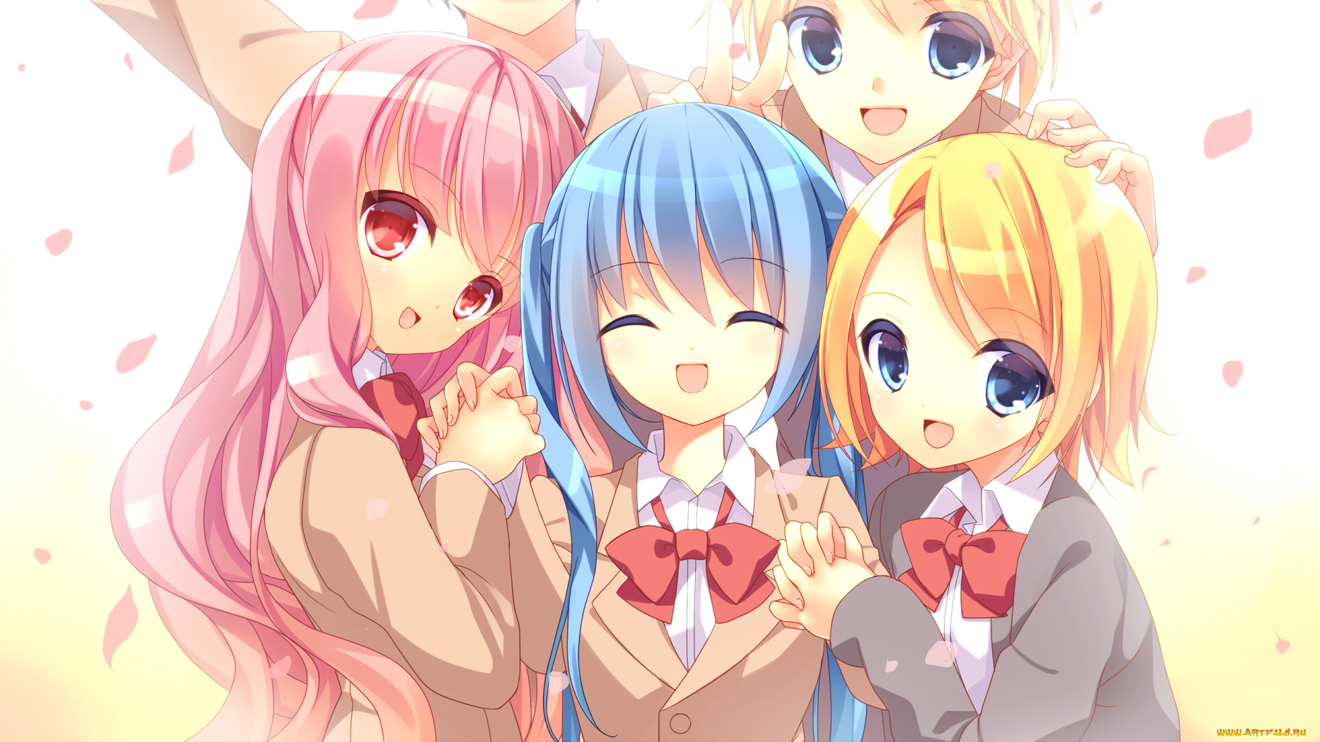 аниме, vocaloid, kaito, megurine, luka, kagamine, len, rin, hatsune, miku